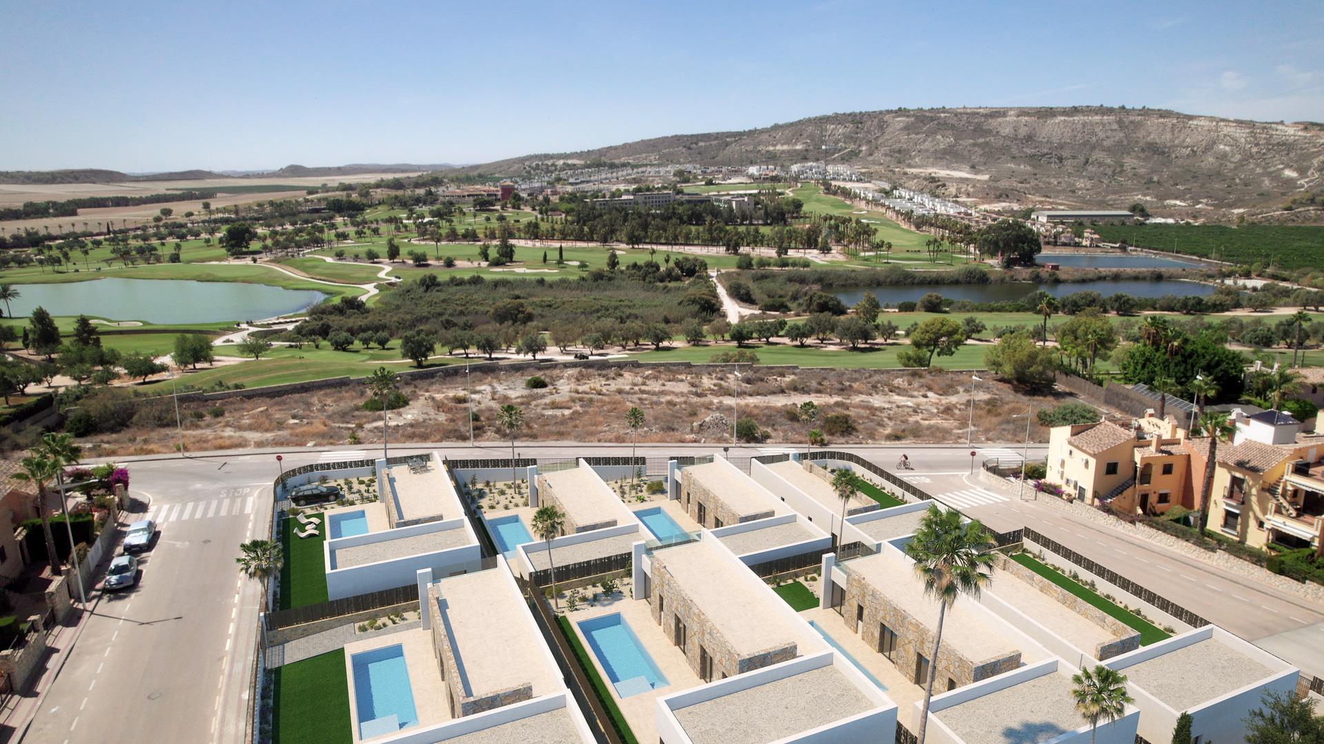 Rear garden area of new-build villa, Algorfa, Alicante