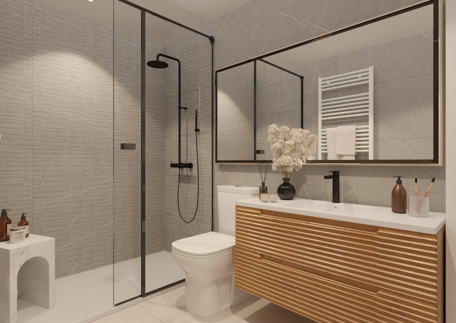 Bathroom in 2-bedroom new-build apartment, Lago Jardín, Torrevieja
