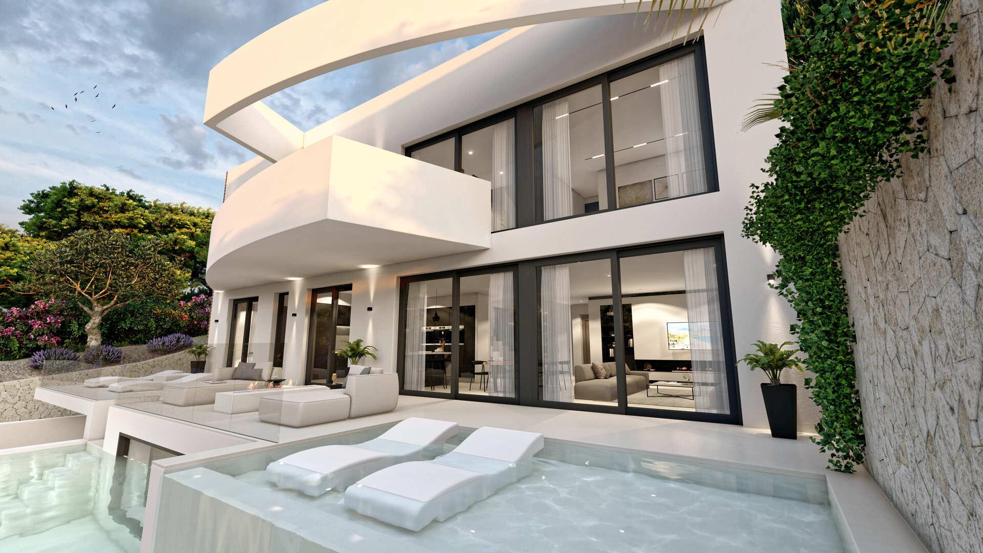 Solarium on new-build villa in Altea la Vella, Altea