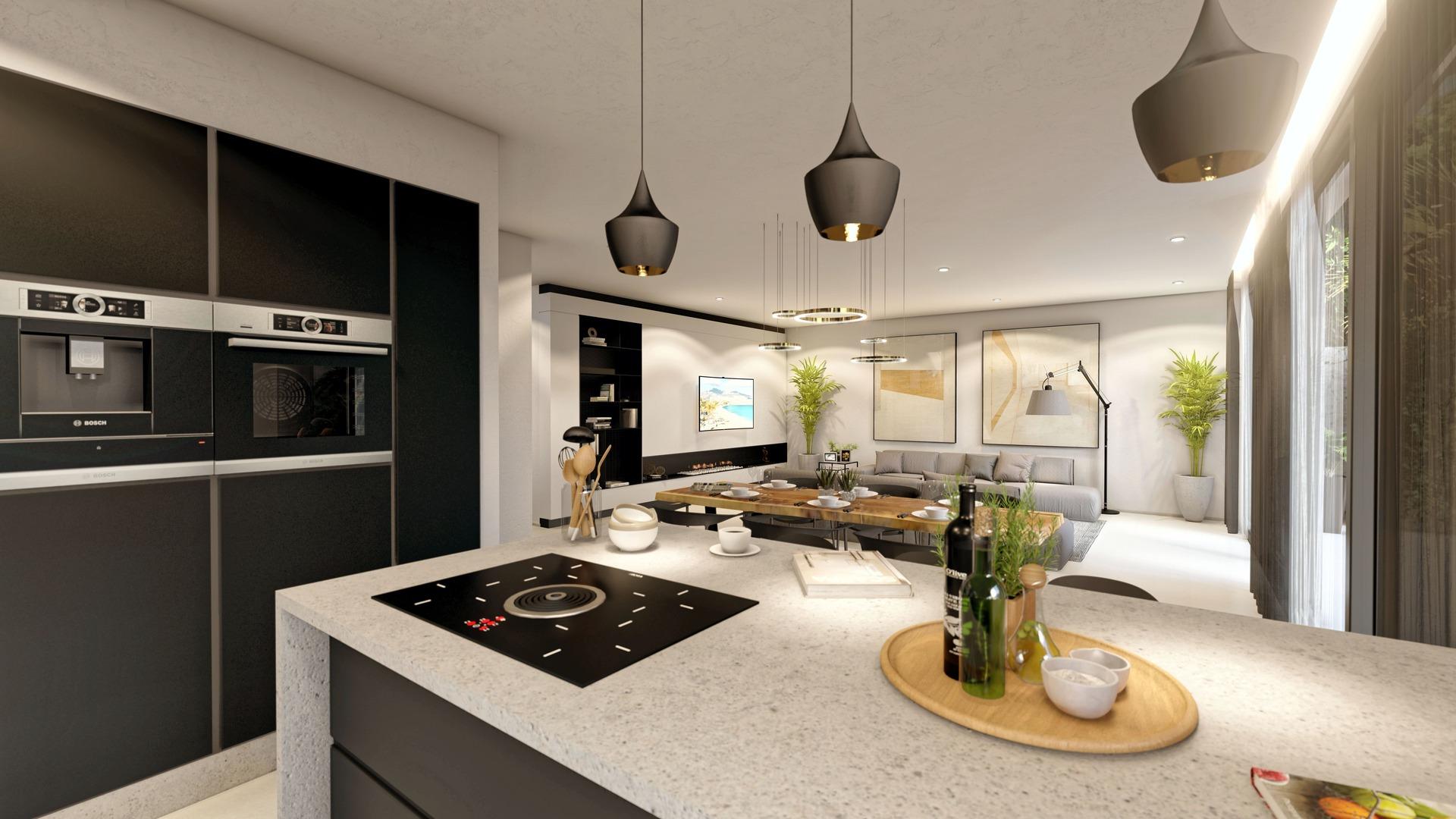 Detail of interior finish in 4-bedroom new-build villa, Altea la Vella