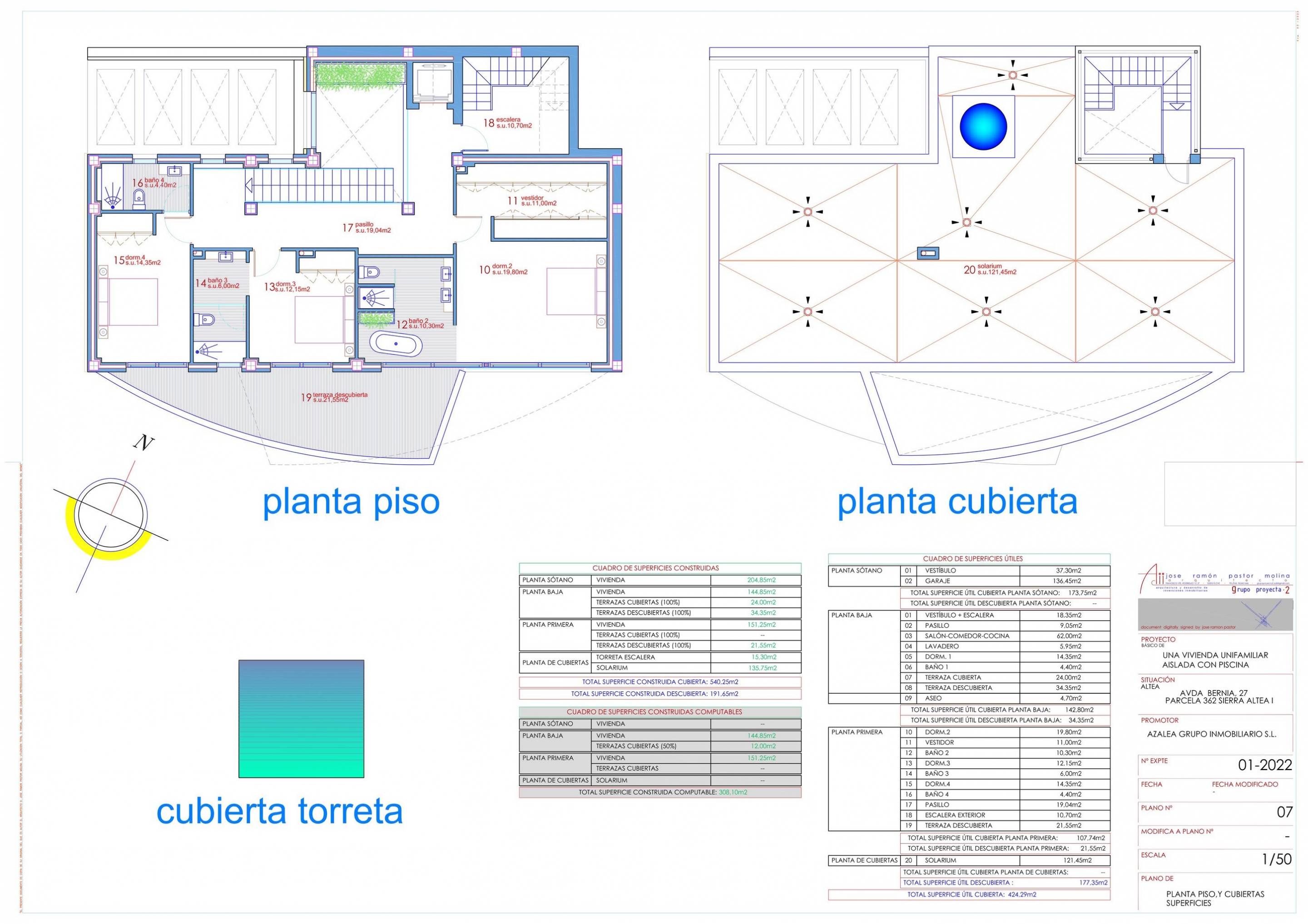 Additional floor plan of new-build villa, Altea la Vella, Altea