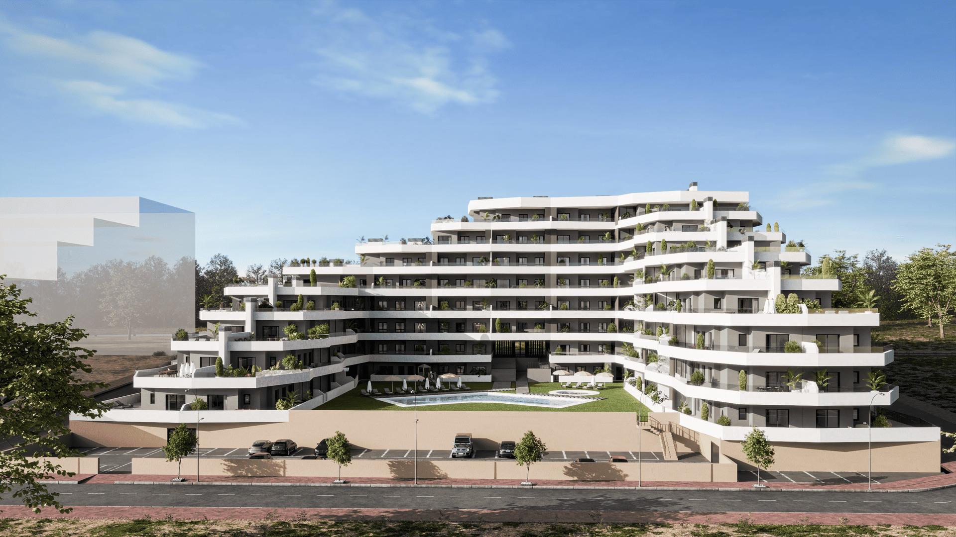 New-build apartment for sale in Pueblo 9, San Miguel De Salinas - exterior view of development
