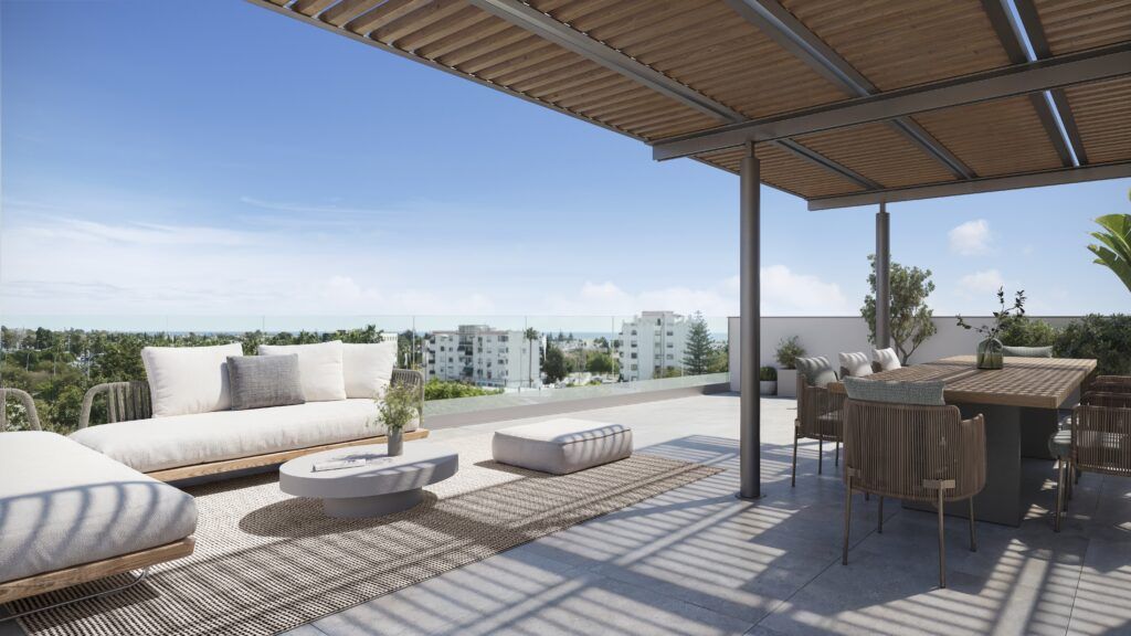 Building entrance or communal area, new-build penthouse development, San Pedro Pueblo