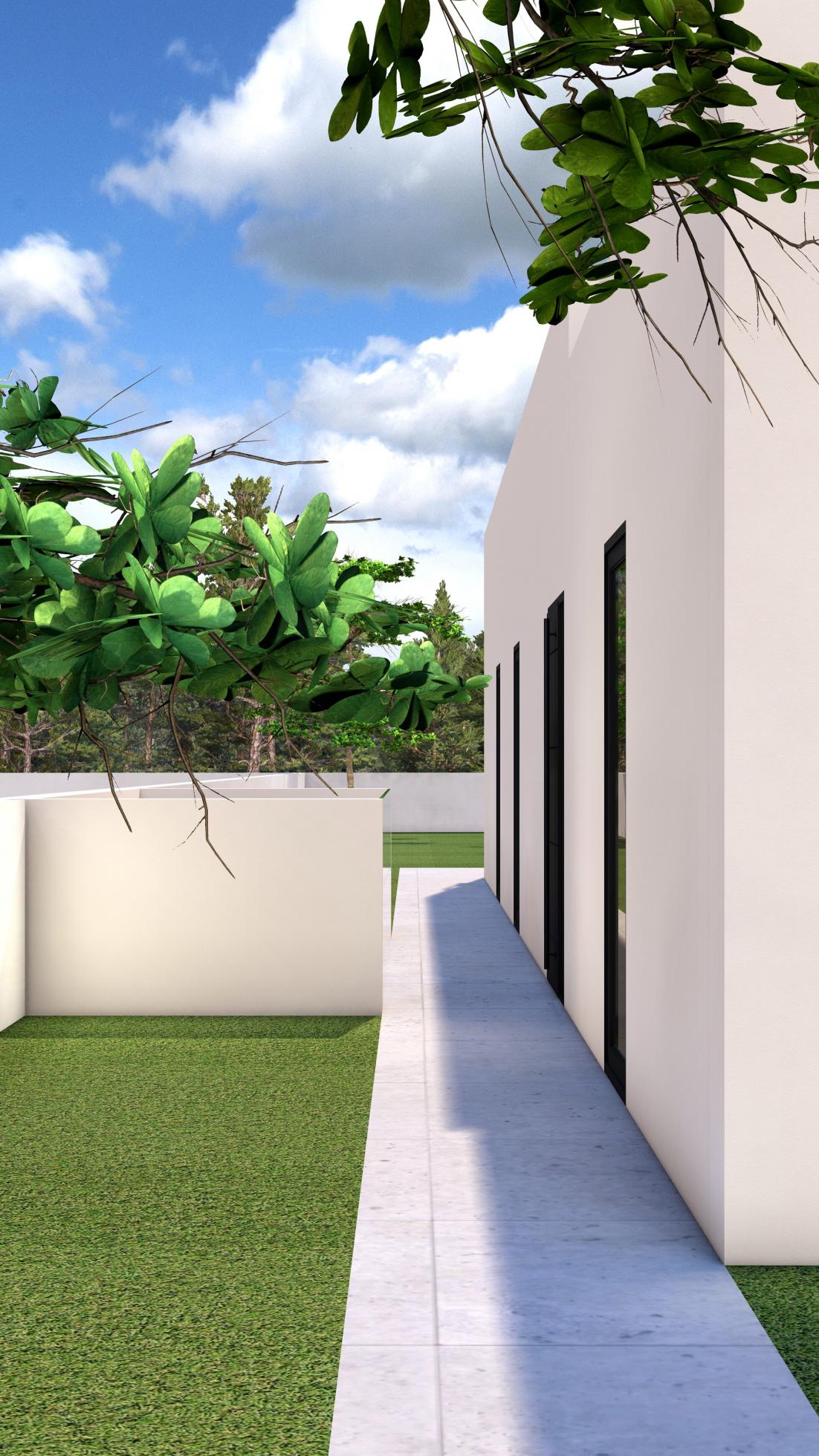 Solarium with seating space, new-build villa, Camporrosso Village