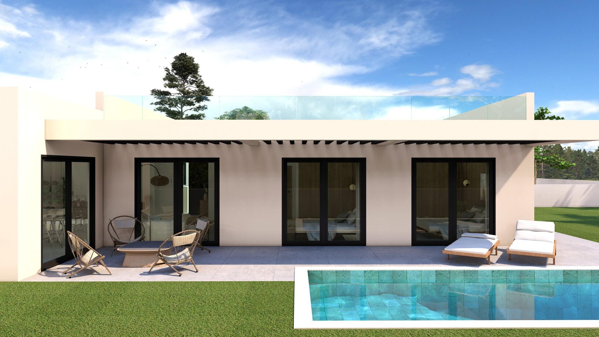 Living and dining area in new-build villa, Camporrosso Village, Finestrat