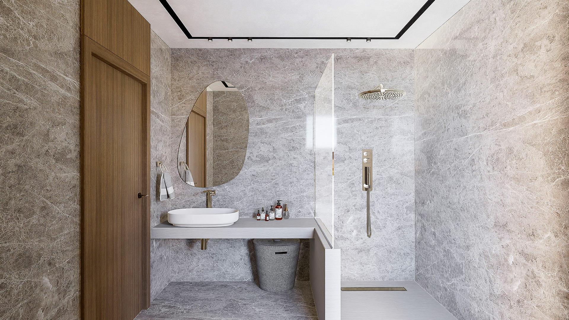 Second bathroom interior in 6-bedroom villa, Sierra Cortina, Finestrat