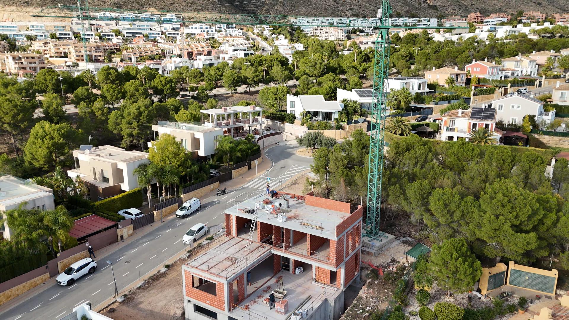 Surrounding landscape visible from new-build villa in Sierra Cortina, Finestrat