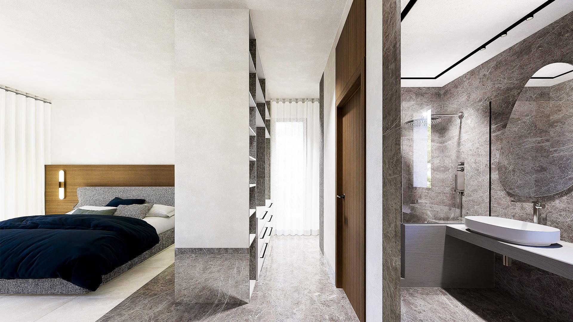 Dining area in new-build villa in Sierra Cortina, Finestrat