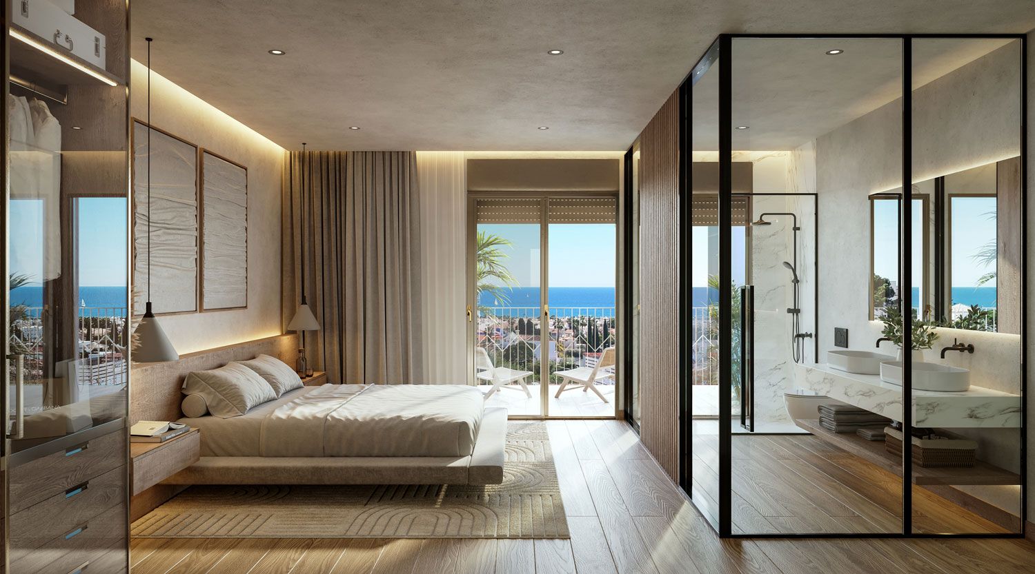 Main bedroom in 2-bedroom new-build apartment, La Carihuela, Torremolinos