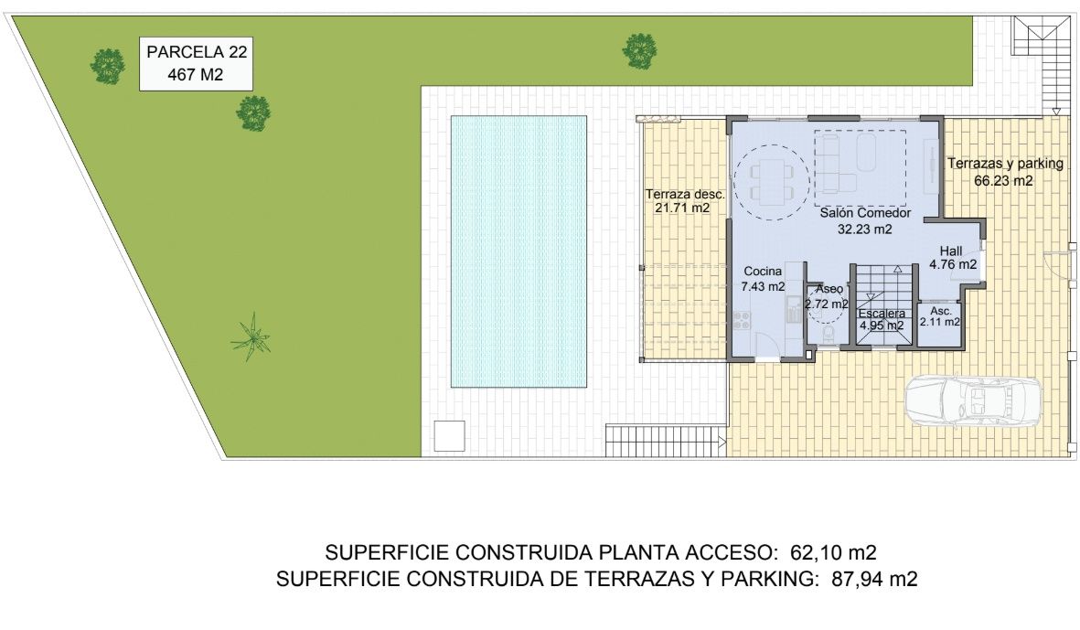 Floor plan - upper floor layout of 4-bedroom villa, La Marquesa