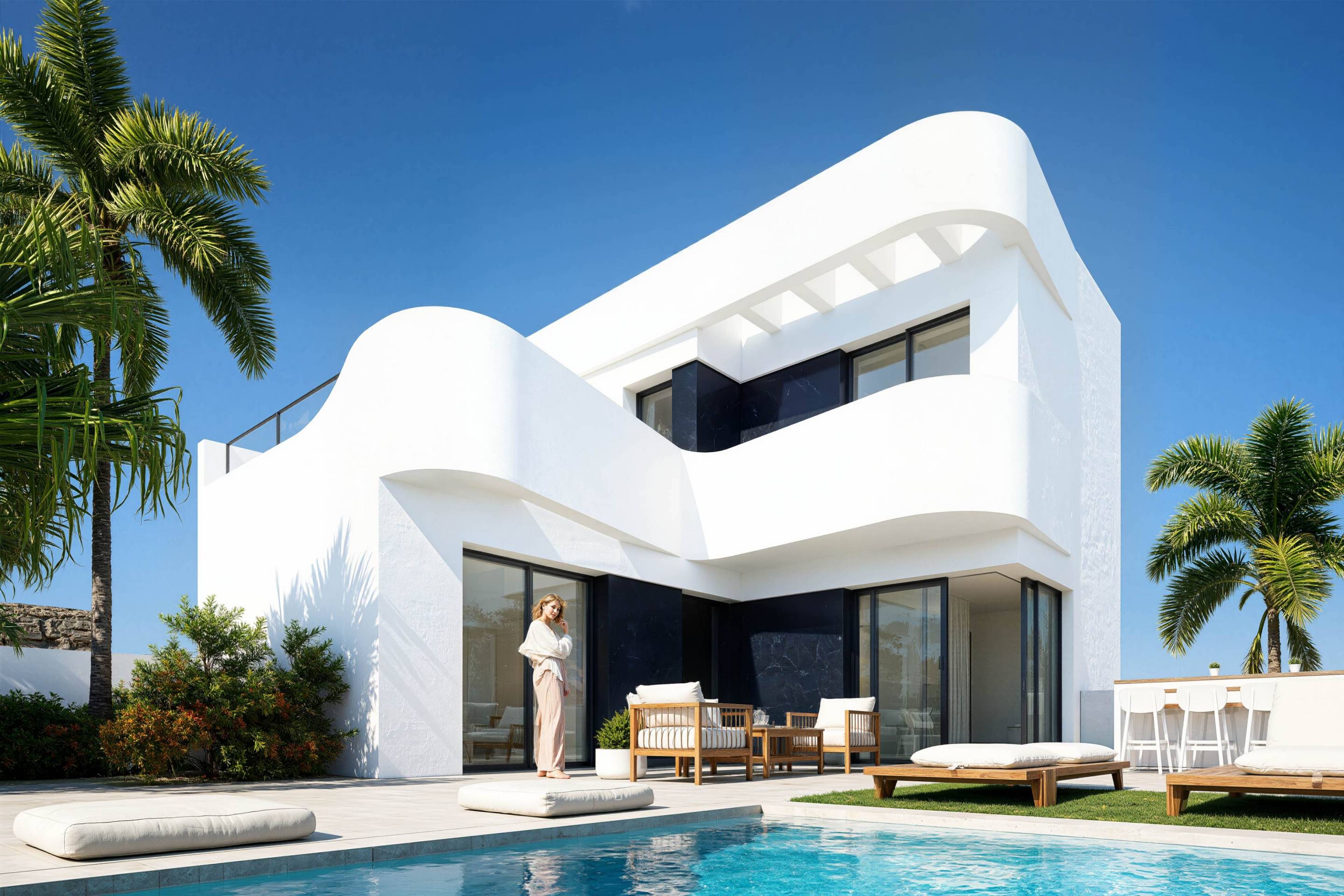 Open-plan living and dining room in 3-bedroom villa, Algorfa