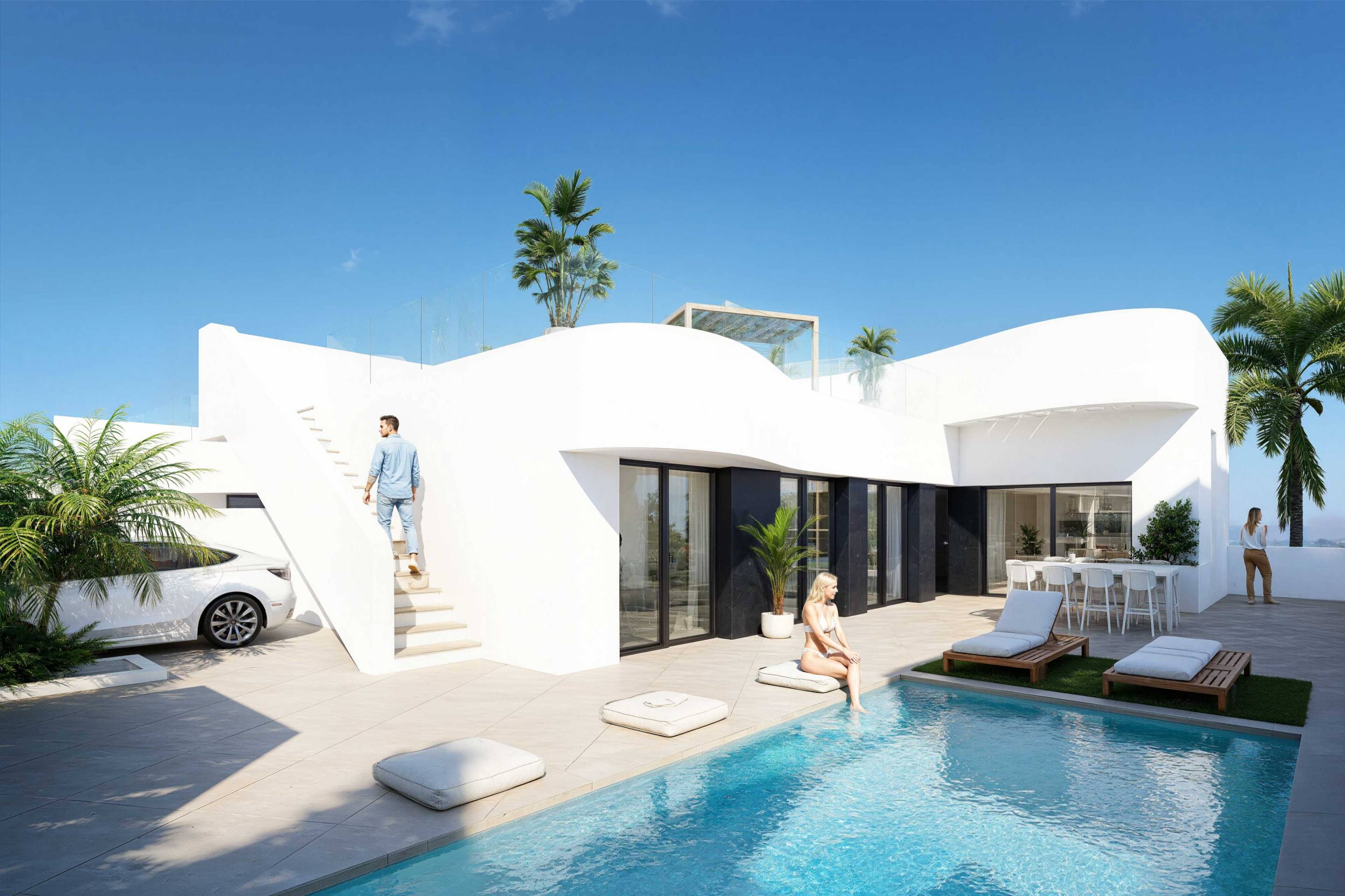 Garden plot area surrounding new-build villa, Algorfa