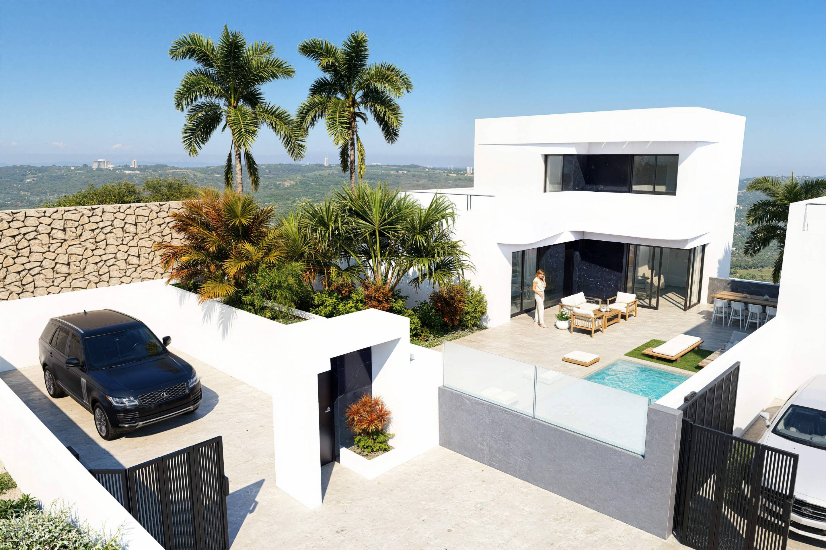 Open-plan kitchen and dining space in new-build villa, Algorfa