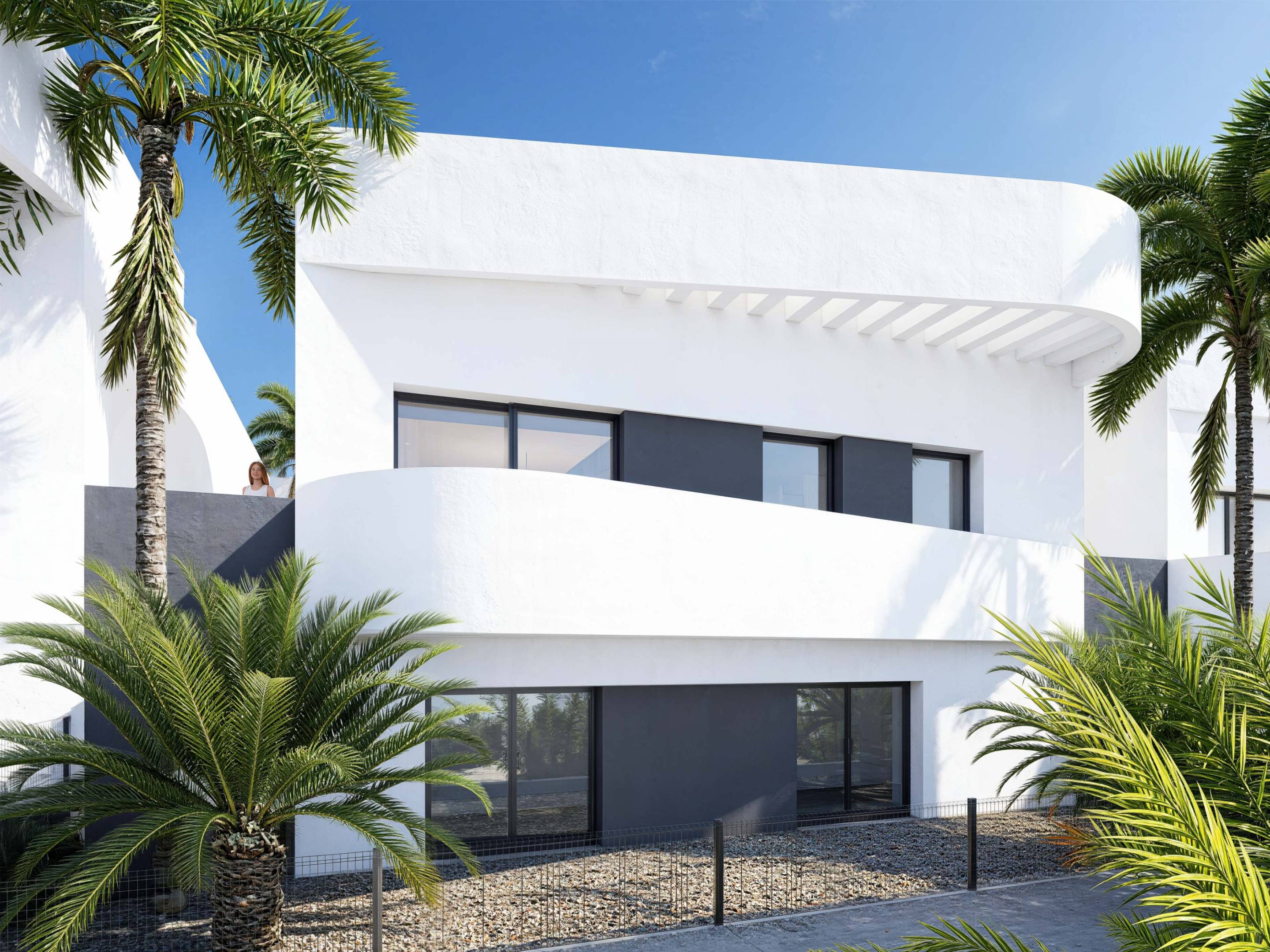 Rear plot view of 3-bedroom new-build villa, Algorfa