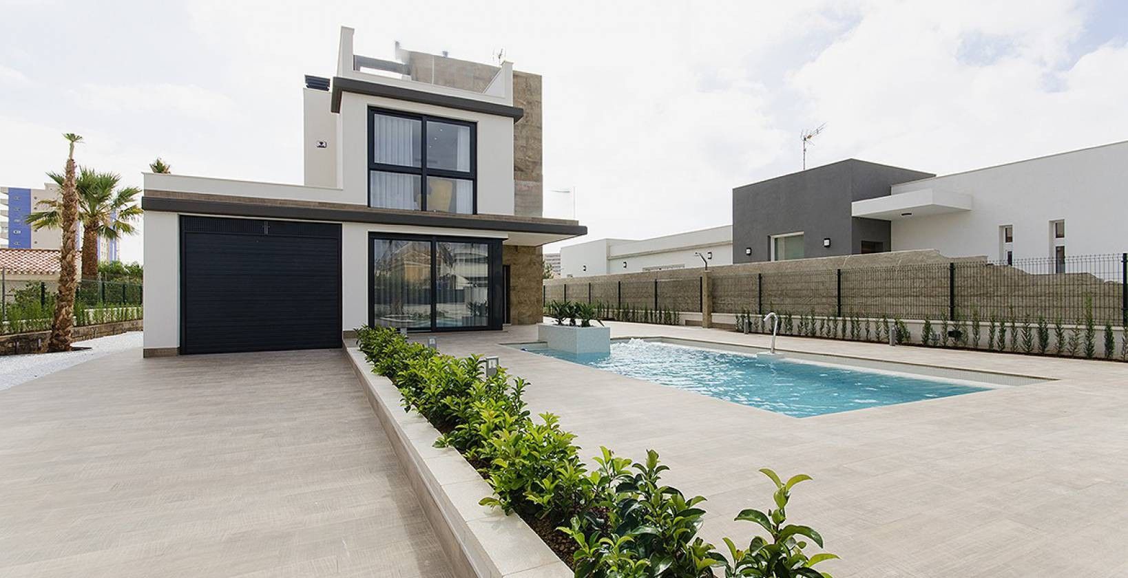 Terrace area with outdoor seating in villa, Campoamor