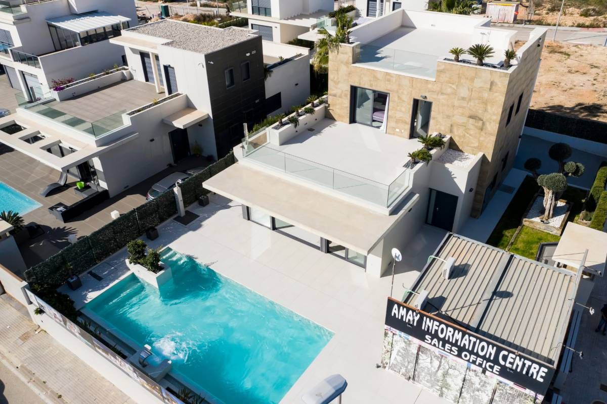 Solarium level of new-build villa in Campoamor, Orihuela Costa