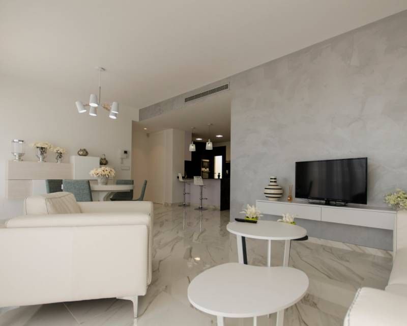 Detail of exterior finishes on new-build villa in Campoamor