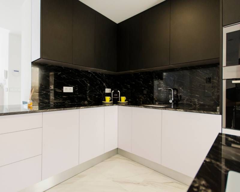 Kitchen worktop and cabinetry detail in new-build villa, Campoamor