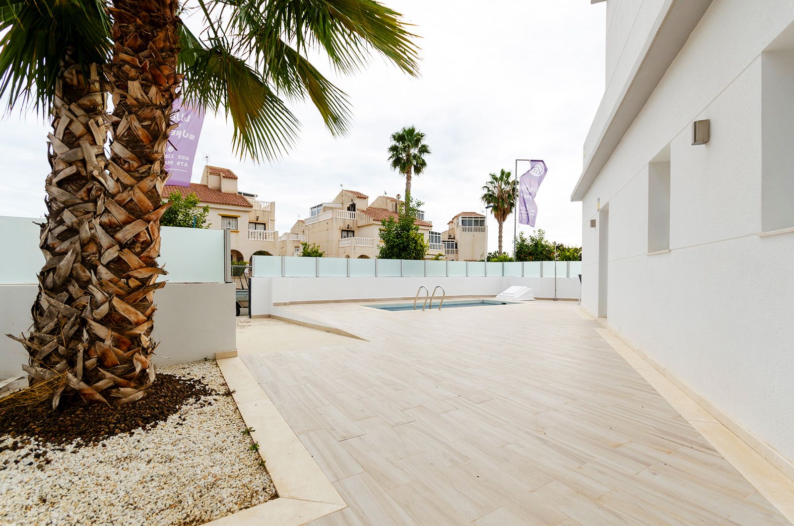 Outdoor terrace of new-build villa, El Limonar, Torrevieja