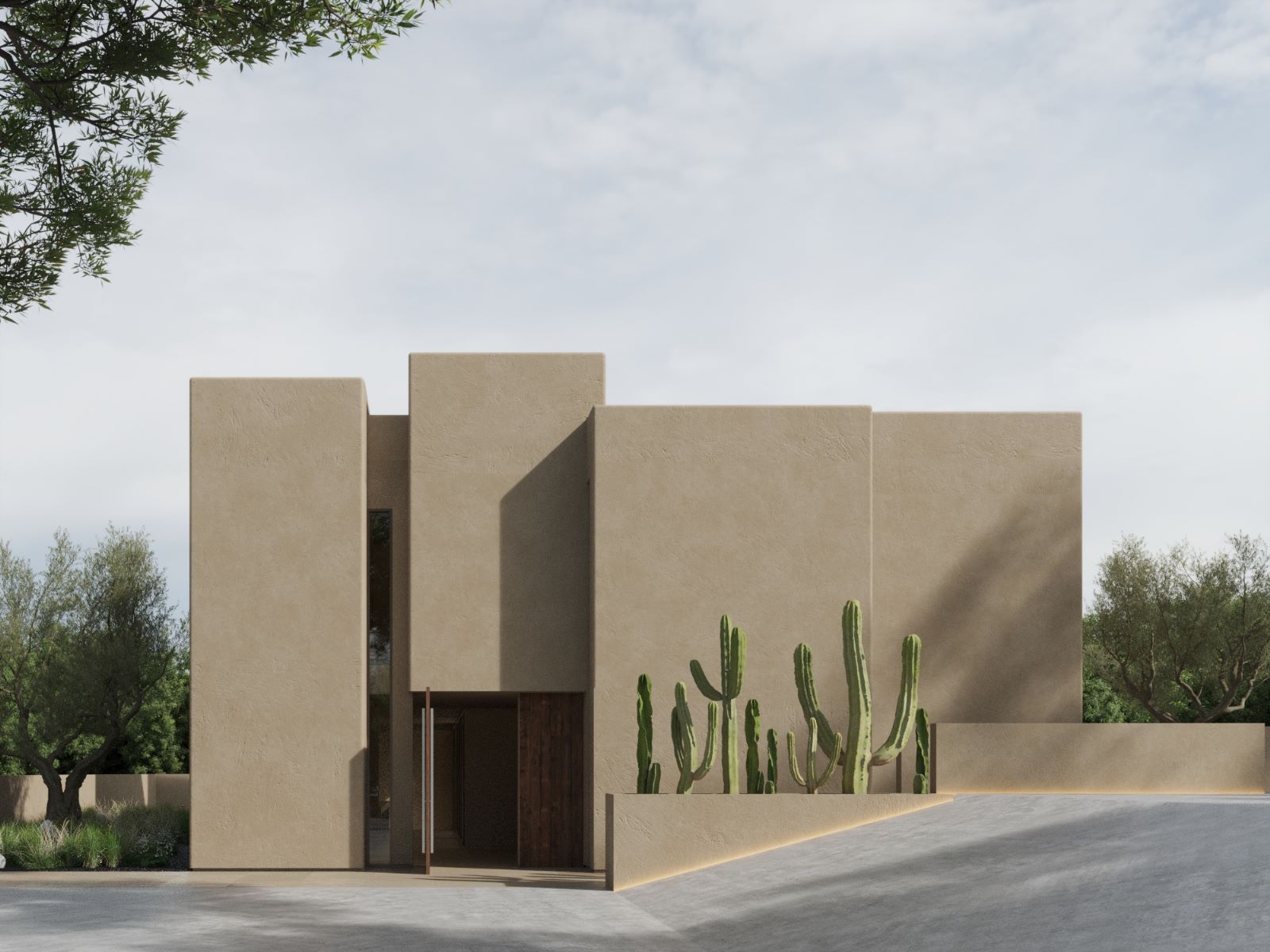 Rear exterior of new-build villa showing outdoor space, Bello Horizonte