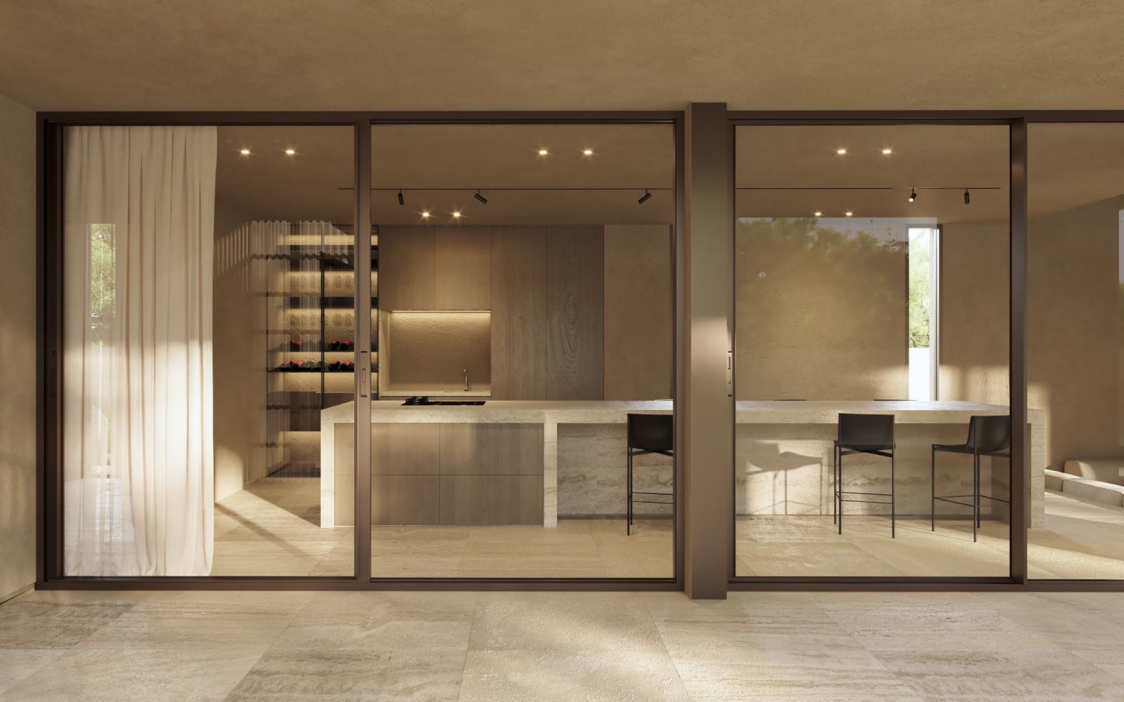 Side view of new-build villa showing plot boundaries in Bello Horizonte