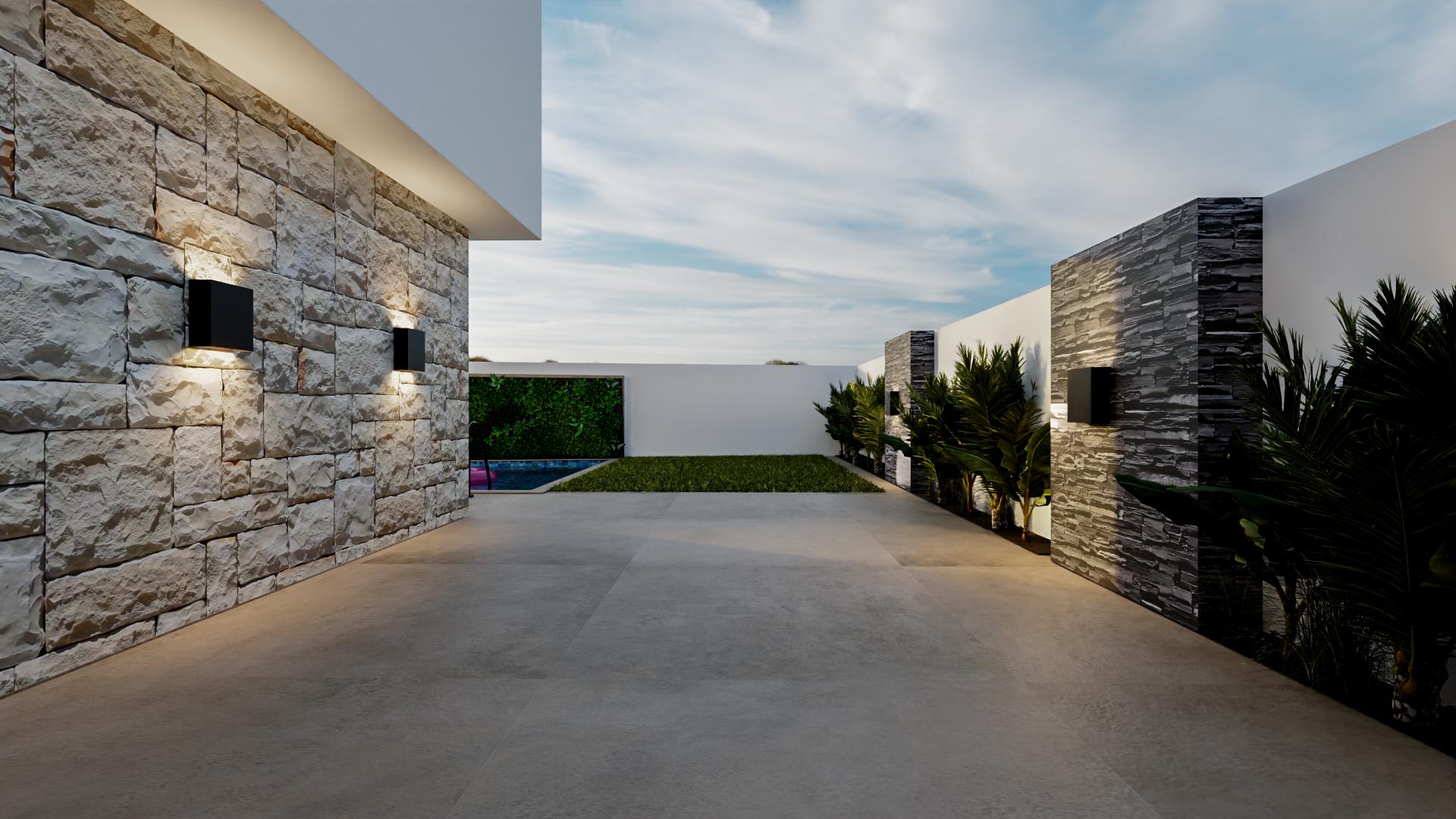 Pool surround or landscaping detail, new-build villa, La Regia