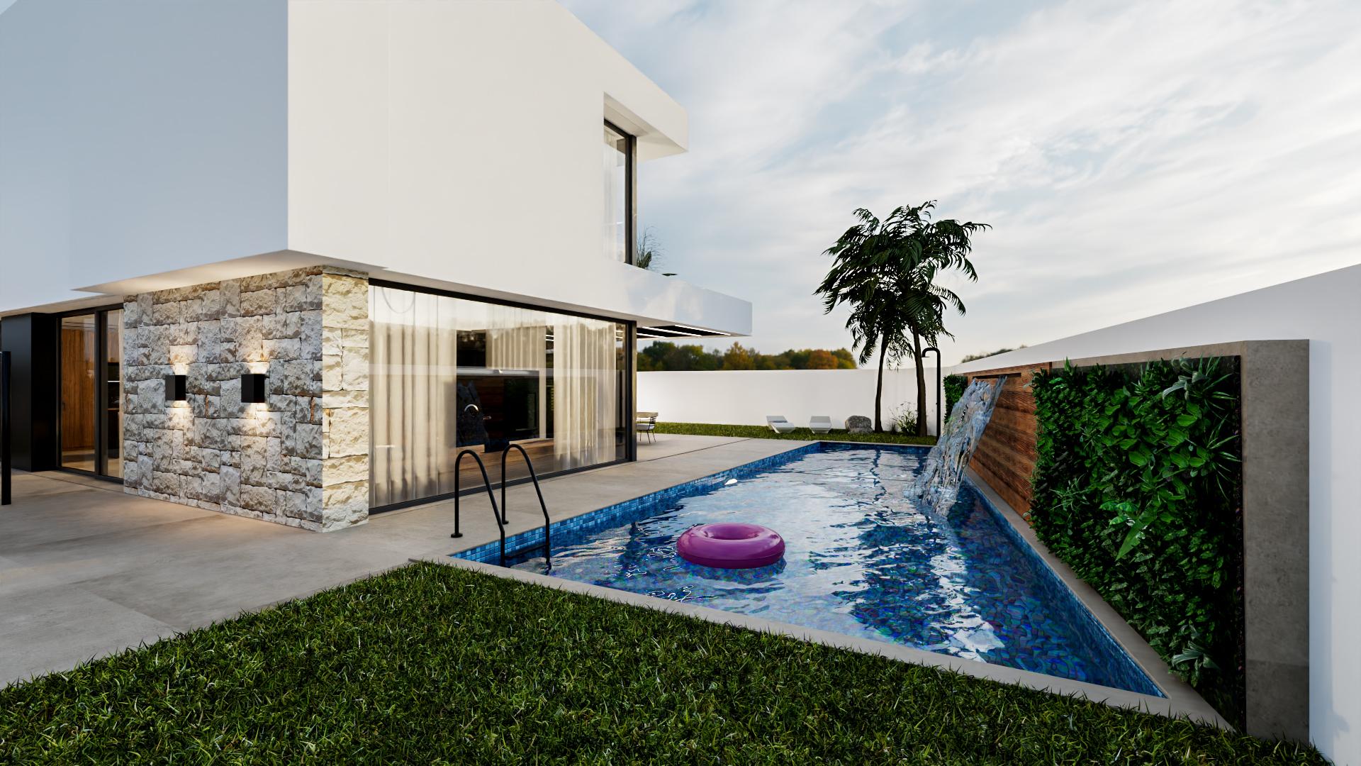 Open-plan living and dining area in 4-bedroom villa, La Regia, Orihuela Costa