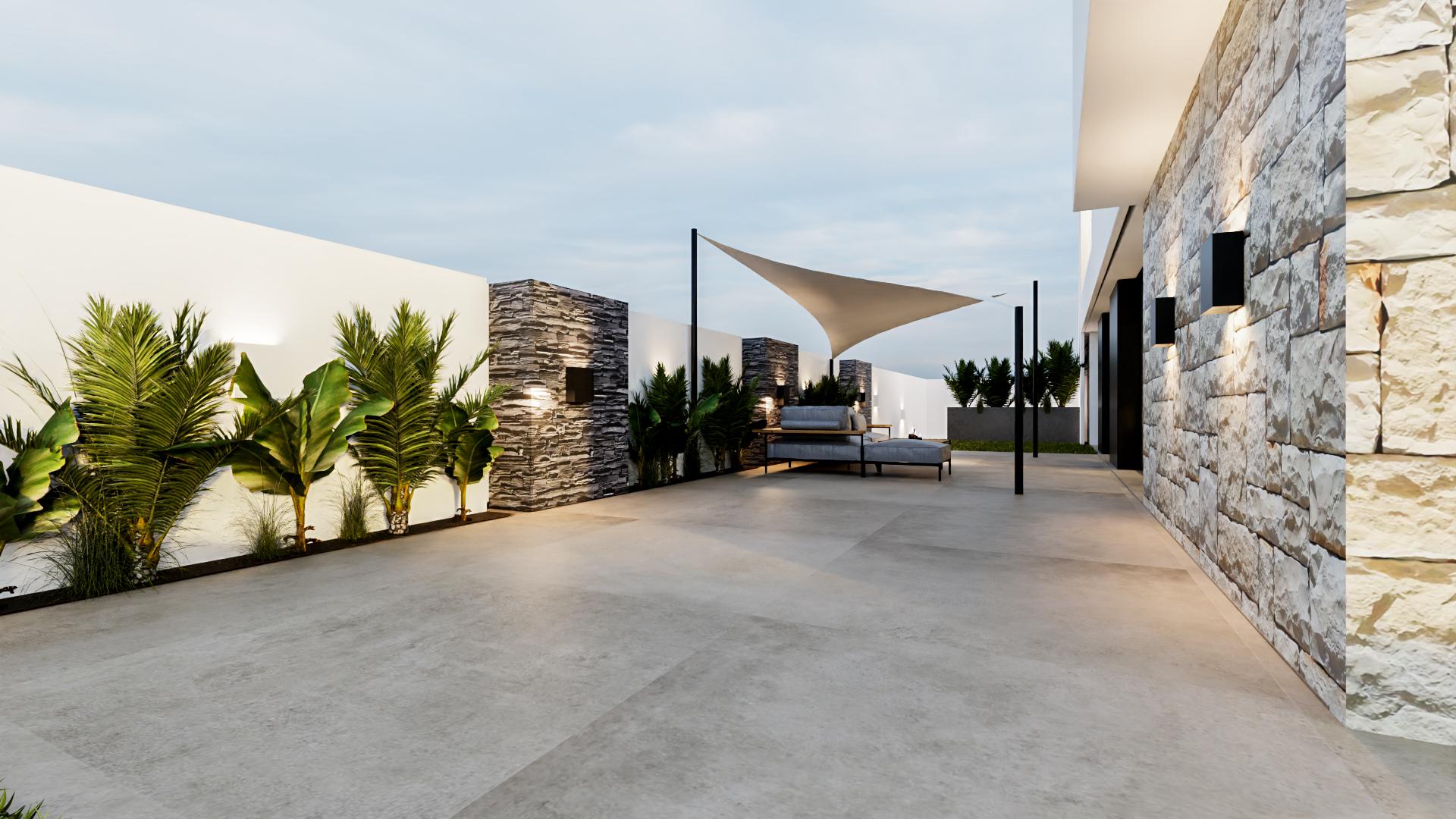 Living room interior with large windows, 4-bedroom villa, La Regia