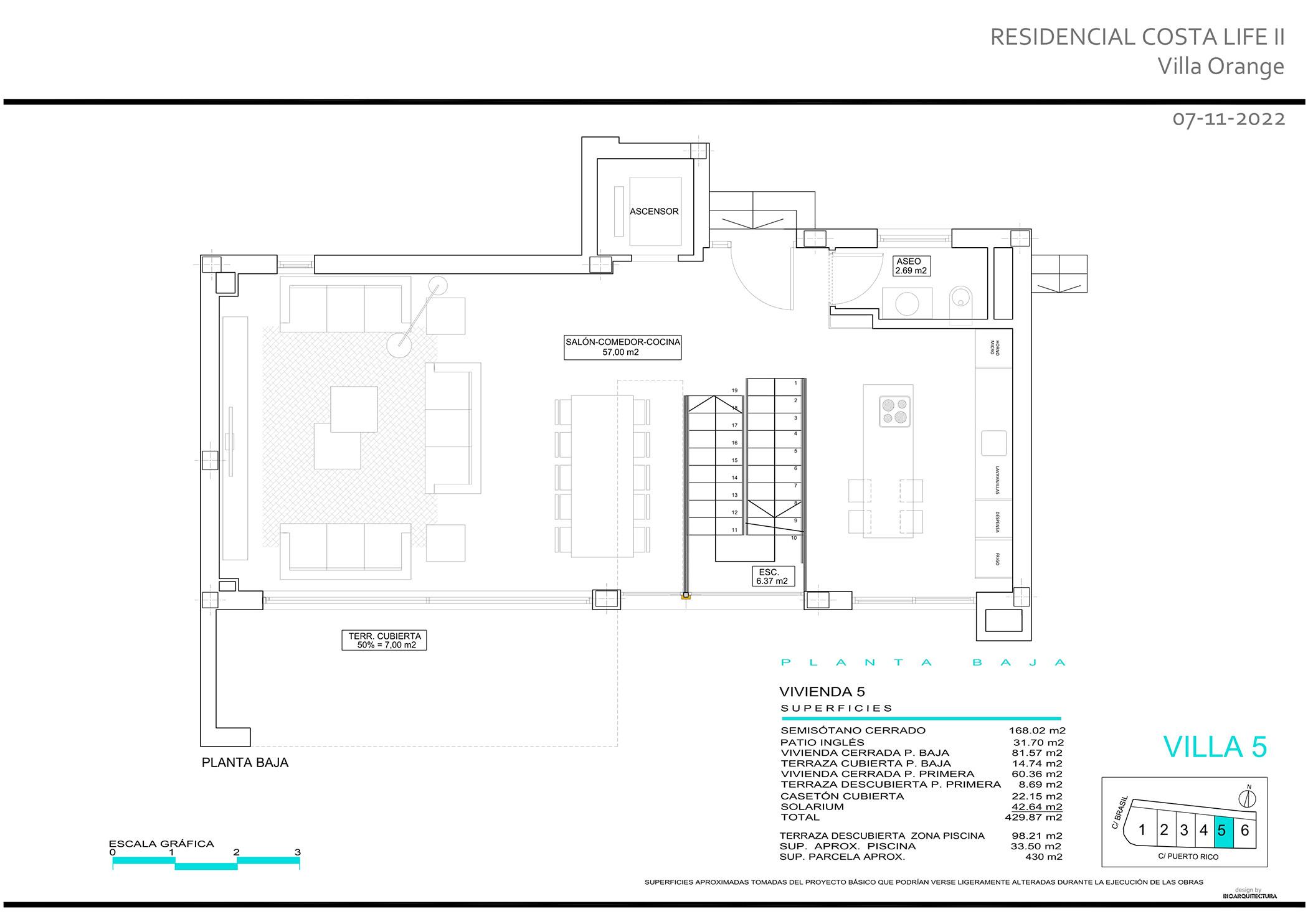 Floor plan detail of bedroom wing, 4-bedroom new-build villa, Camporrosso Village