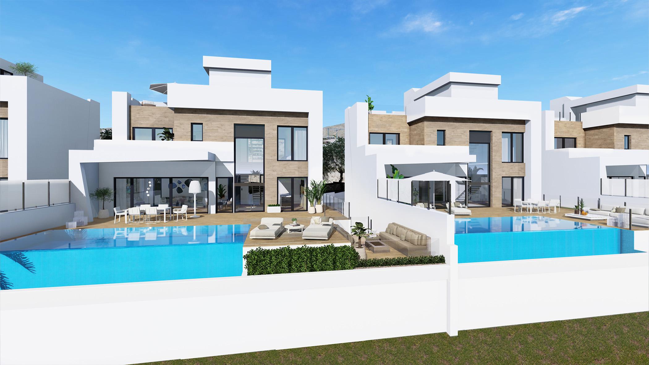 Solarium level of new-build villa, Camporrosso Village, Finestrat