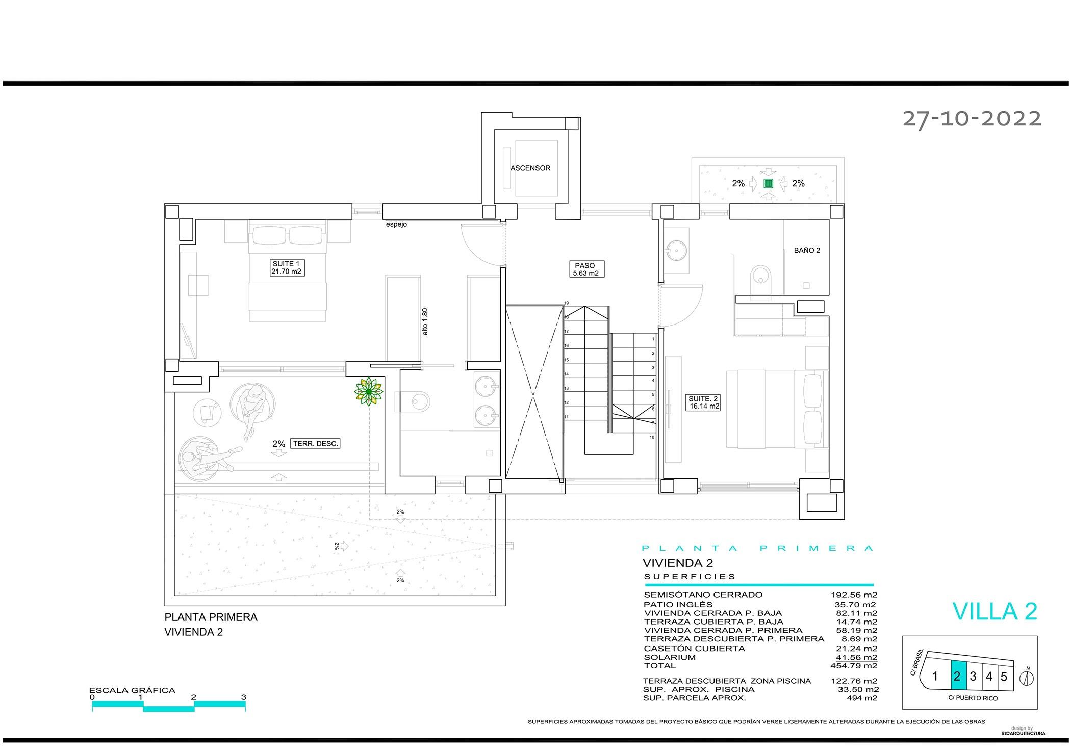 Floor plan of 4-bedroom new-build villa in Camporrosso Village, Finestrat