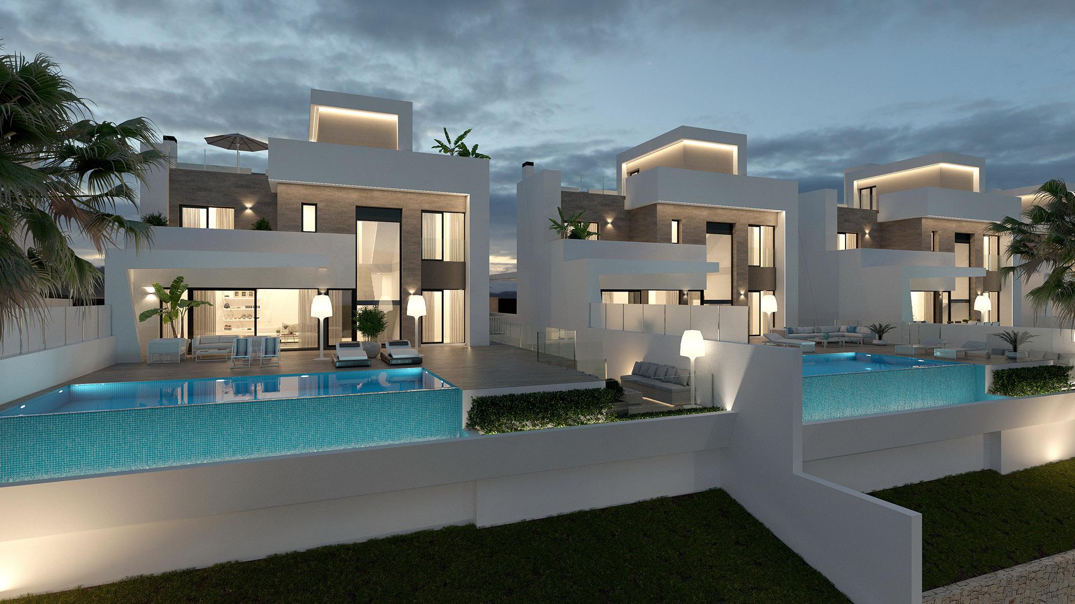 Dining area in 4-bedroom new-build villa, Camporrosso Village, Finestrat