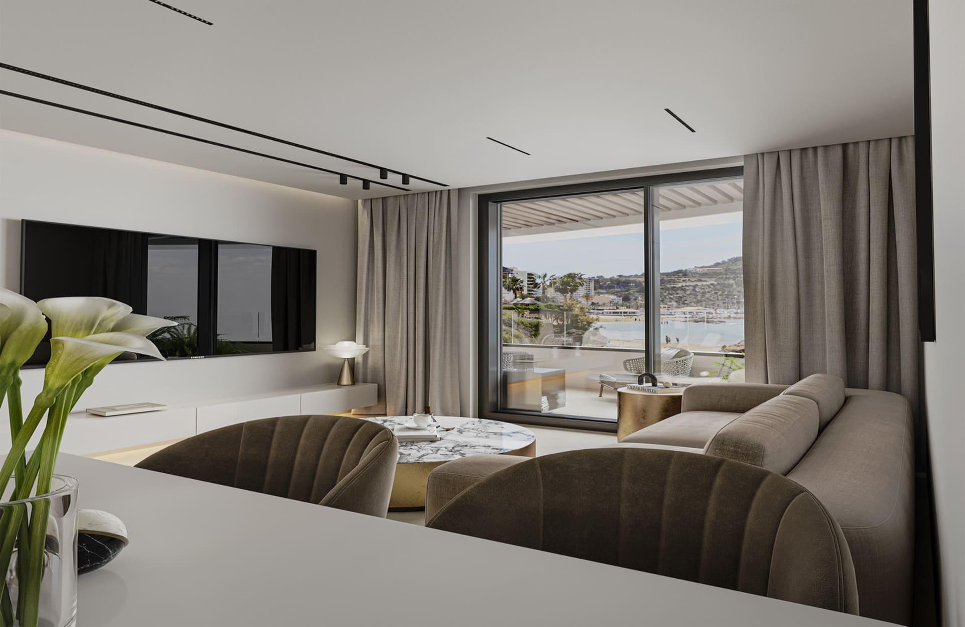 Hallway inside 3-bedroom apartment, Ifach, Calpe