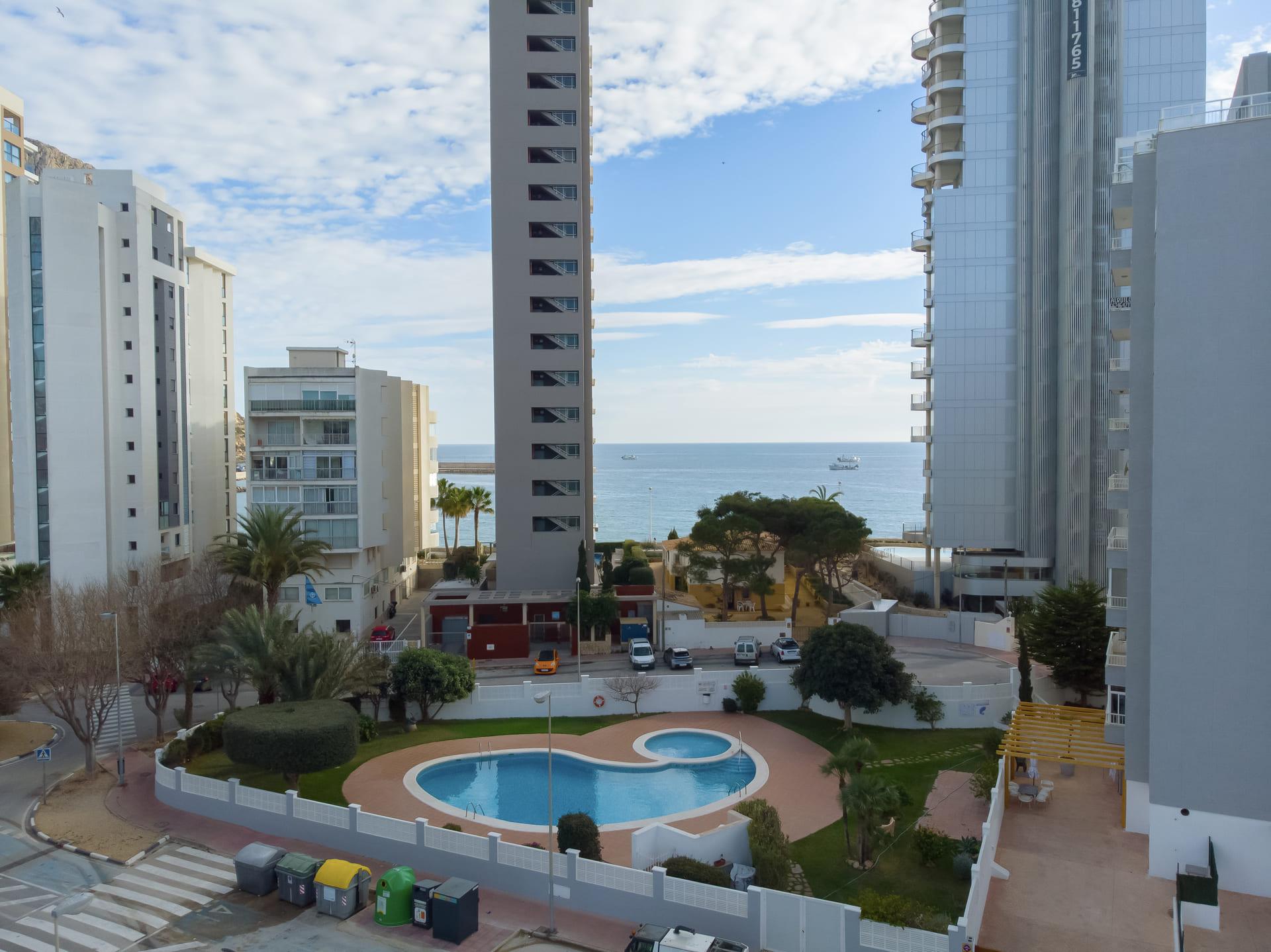 Living area in 3-bedroom apartment, Ifach, Calpe