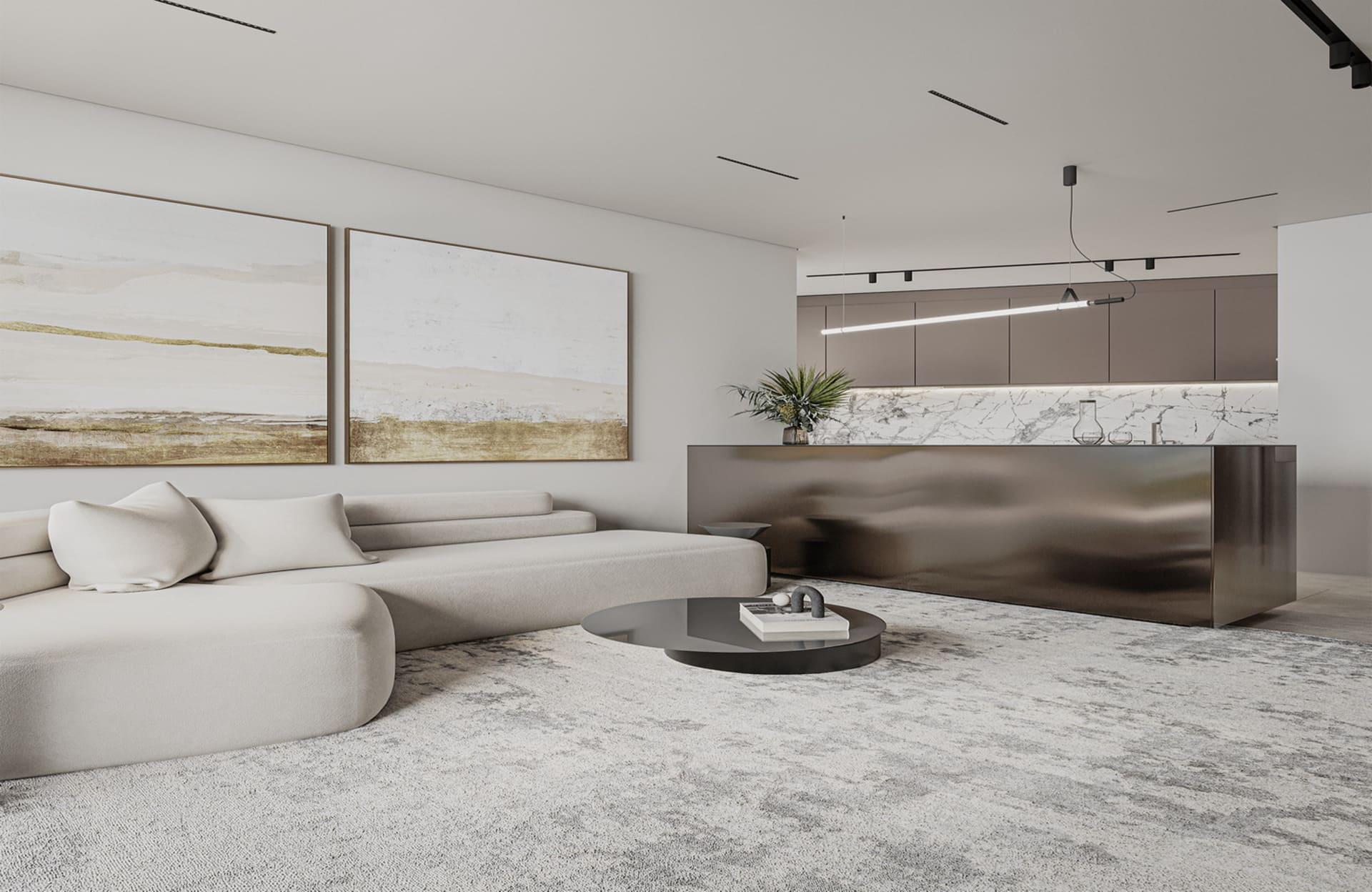 Interior detail of living space in 3-bedroom apartment, Ifach