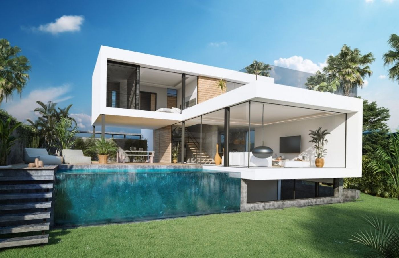 Villa for sale in Estepona, Estepona - exterior view of new-build villa with plot