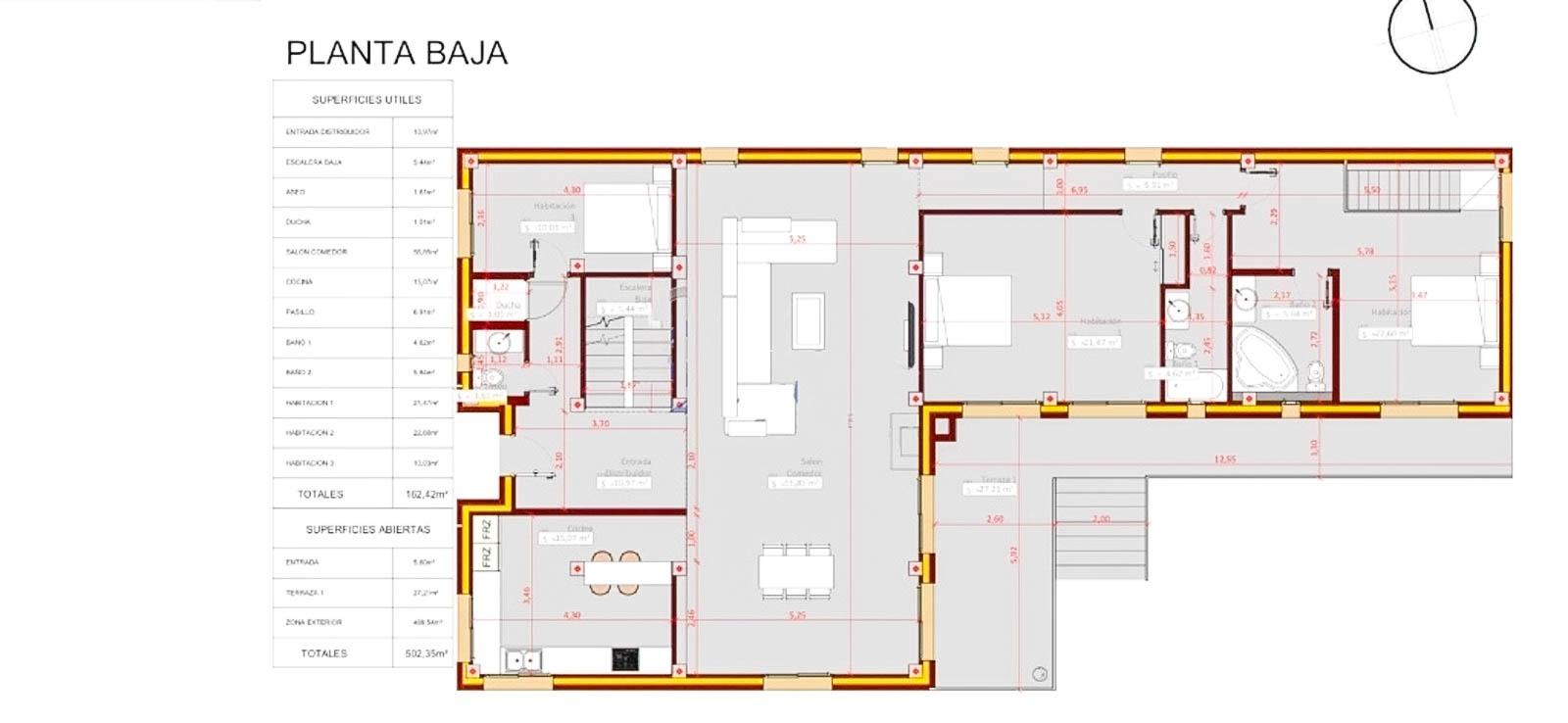 Floor plan of the 5-bedroom villa in Torre la mata