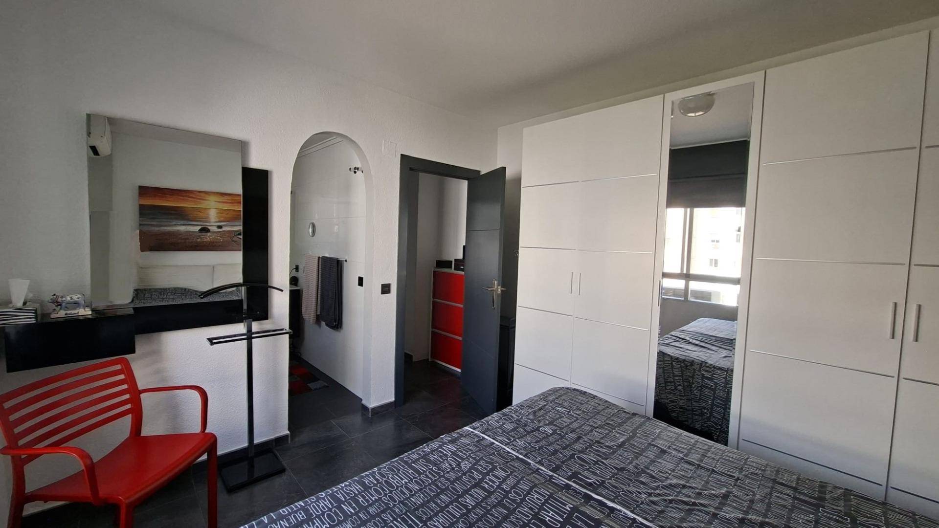 Hallway leading to three bedrooms in ground-floor apartment, Acequion, Torrevieja