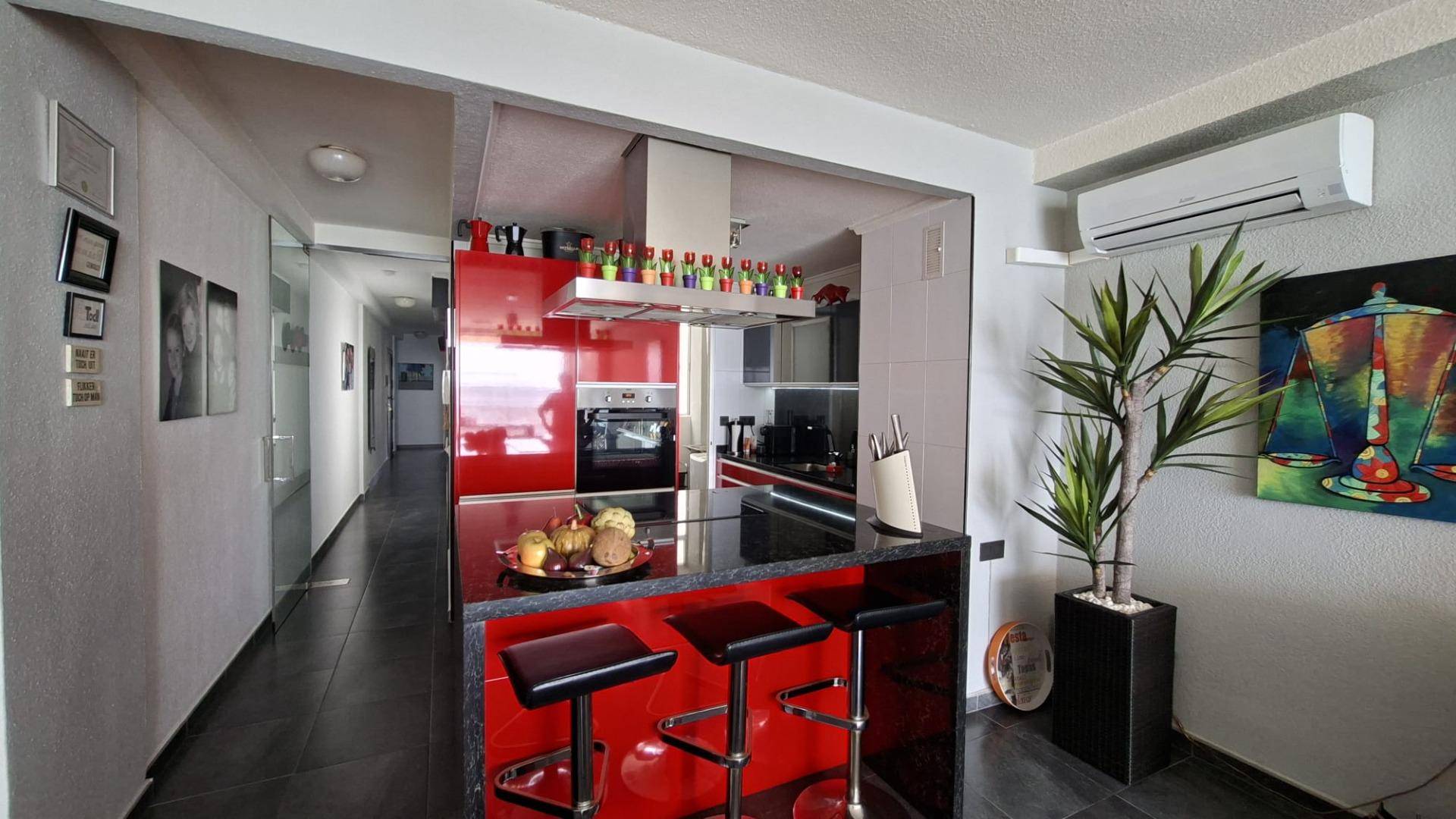 Bathroom with full bath and tiled walls in Acequion apartment, Torrevieja