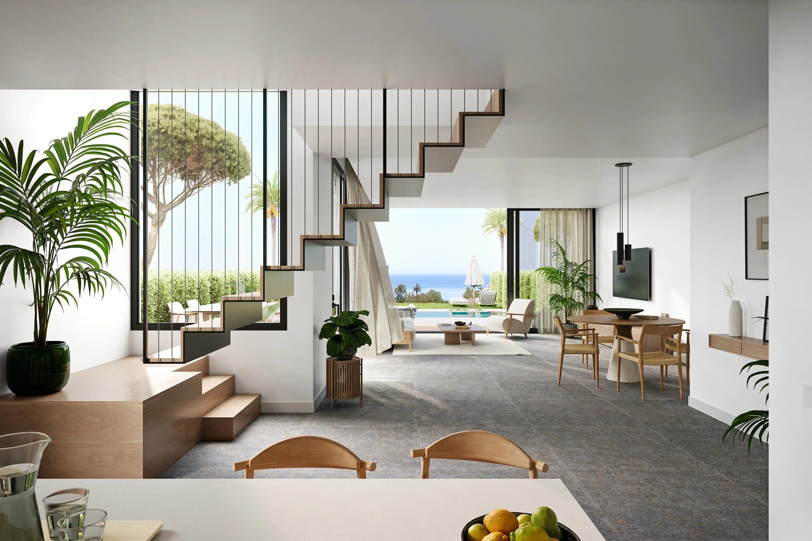 Kitchen with island and premium finishes