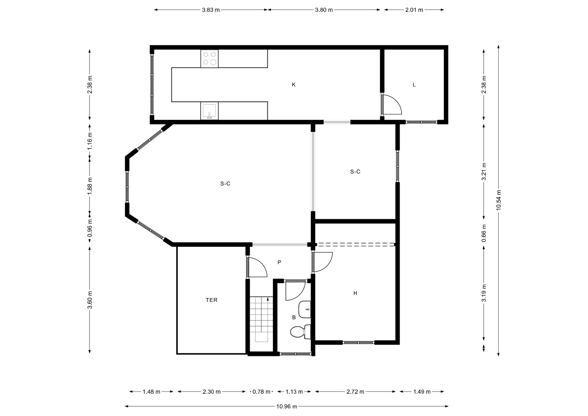 Floor plan of the 5-bedroom villa in Los Almendros-La Florida