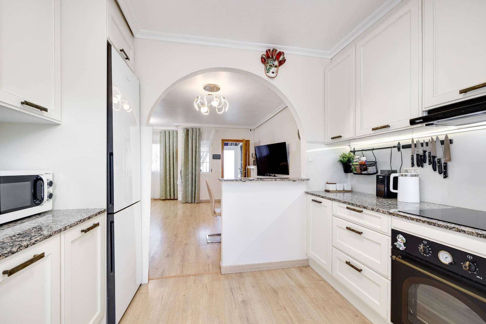 Kitchen worktop and storage detail