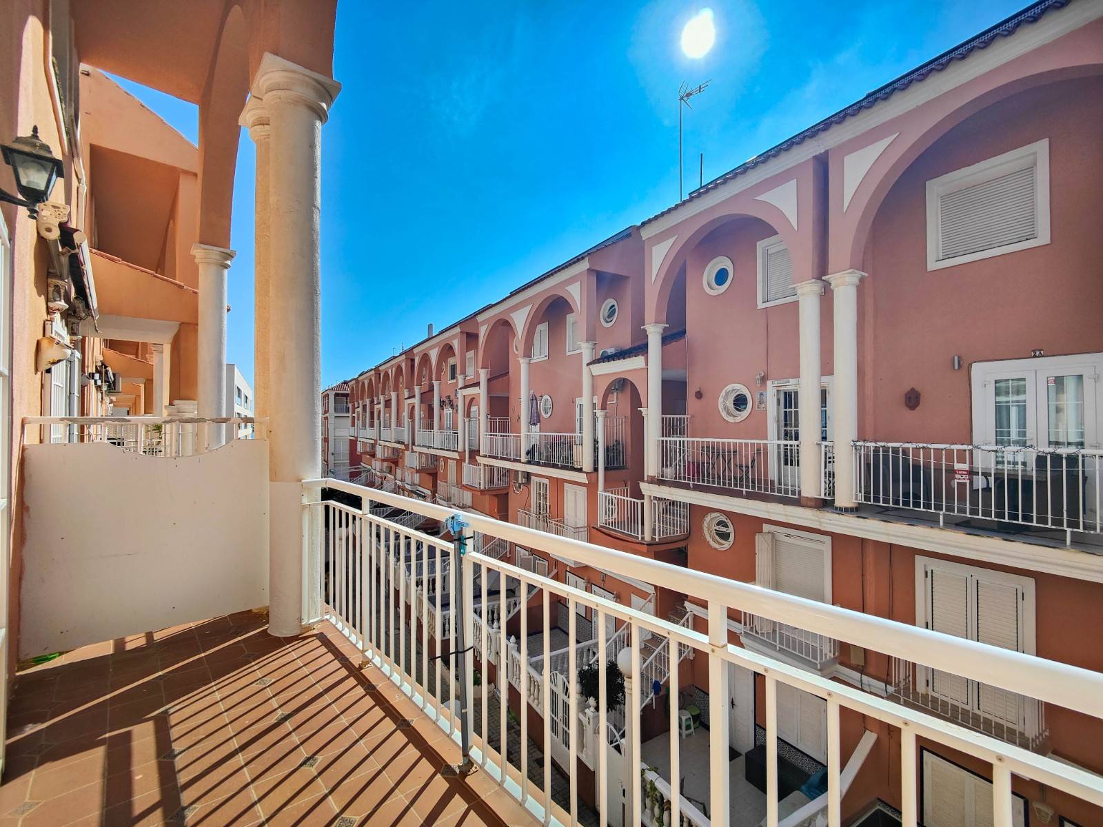 Building detail of the penthouse in La Mata Pueblo, Torrevieja