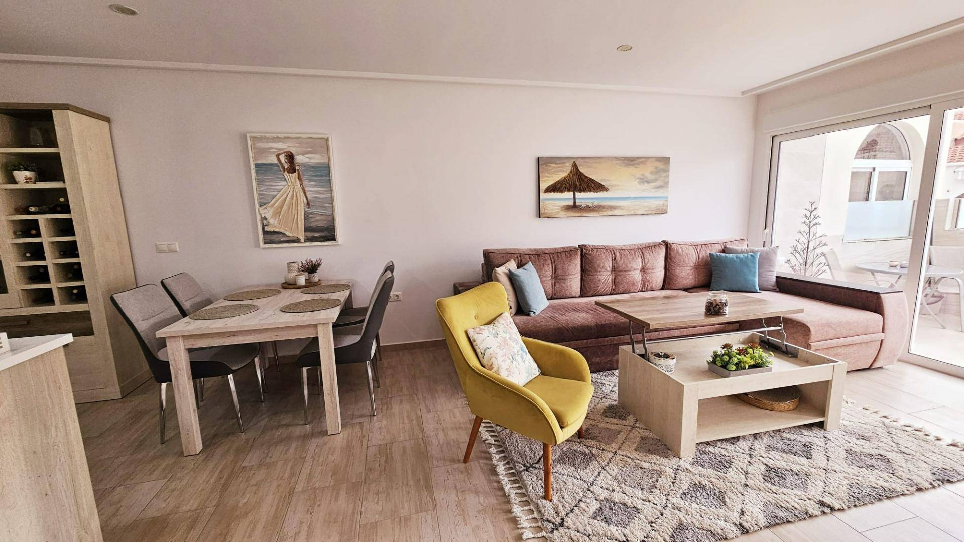 Living area in 2-bedroom duplex, La Siesta