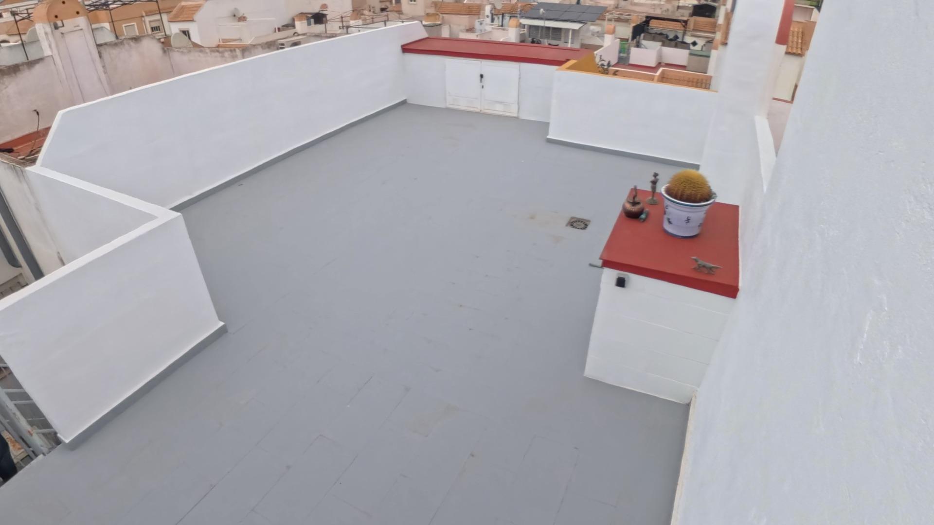 Building detail of the bungalow in El limonar, Torrevieja