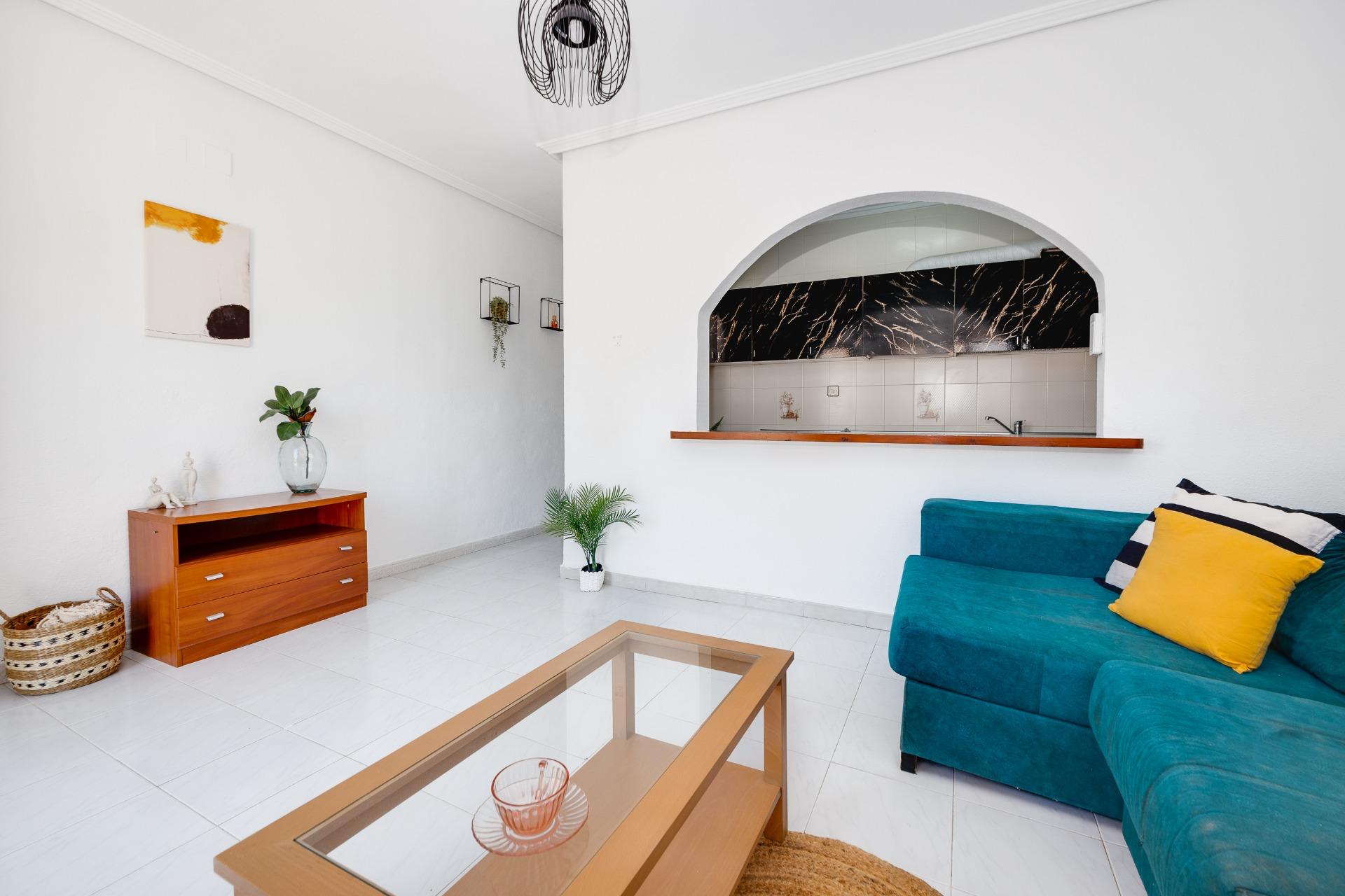 Living room seating area with natural light