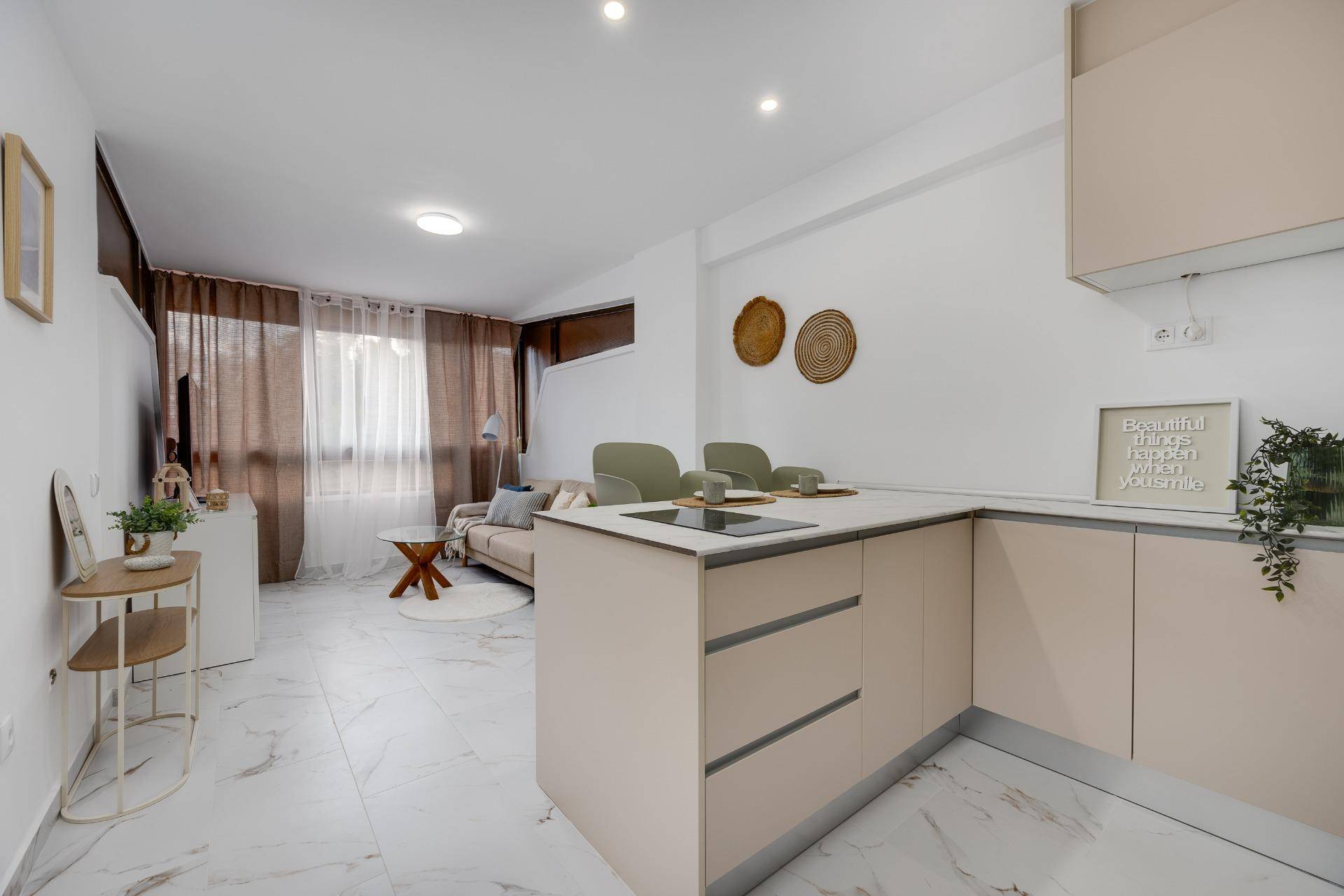 Interior room with tiled floor in 1-bedroom apartment, Cabo Cervera, Torrevieja