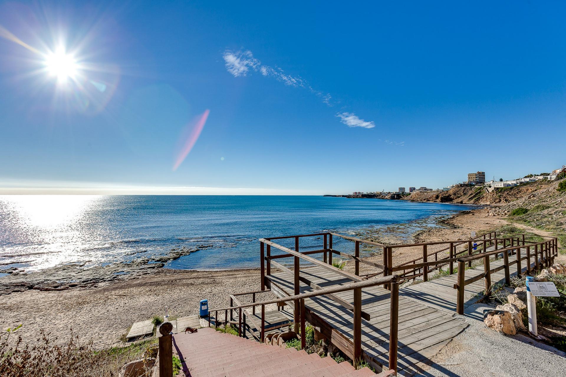 Poolside area with sun terrace, gated urbanisation, Playa Flamenca Norte