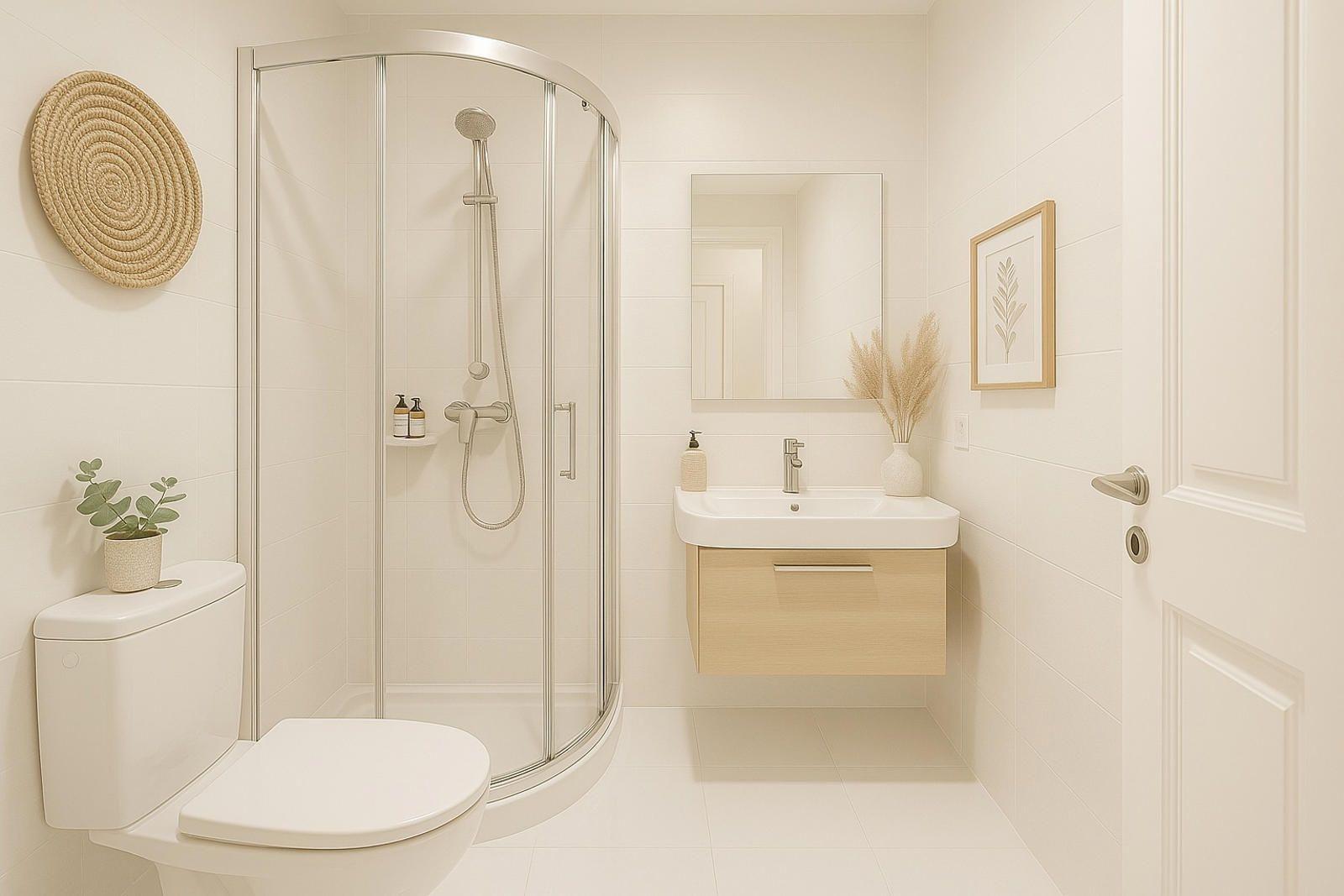 Bathroom in studio townhouse, La Siesta, Torrevieja