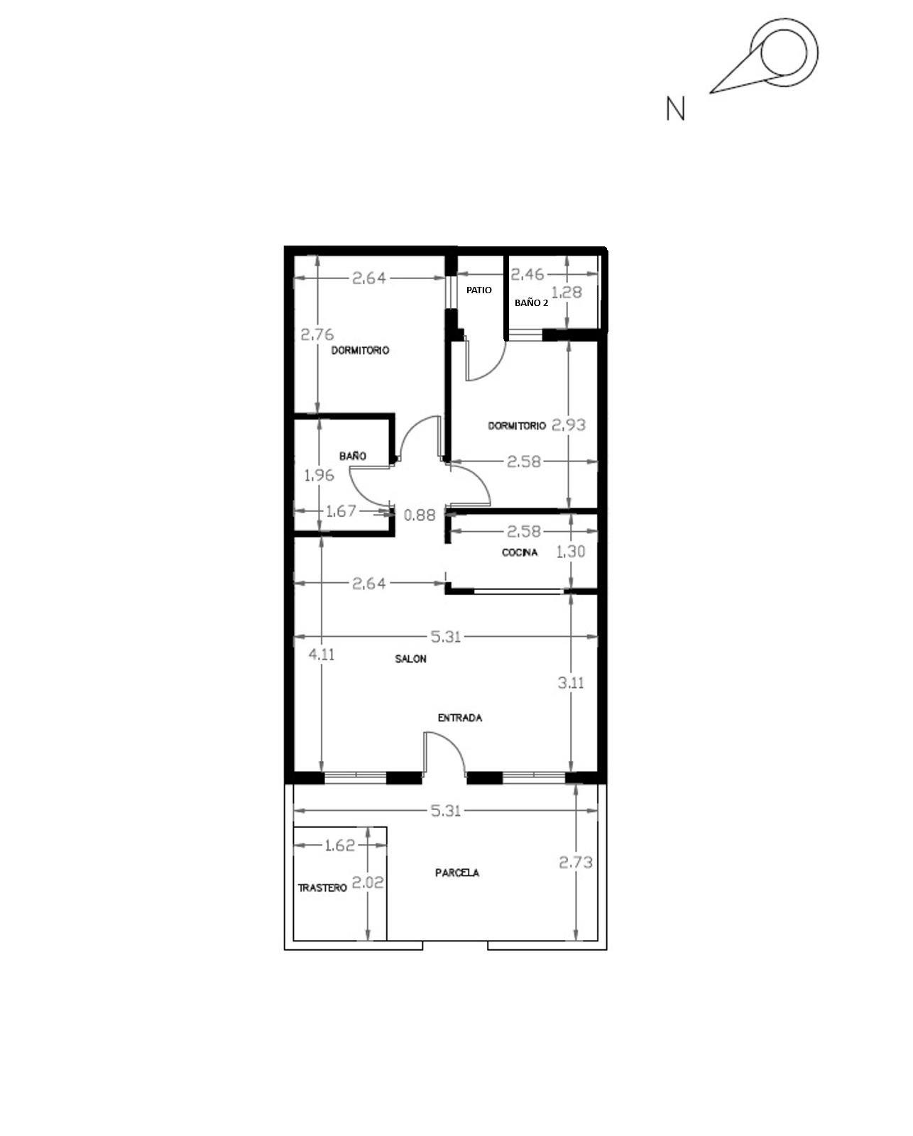 Additional interior view of 65 m2 townhouse in La Siesta, Torrevieja